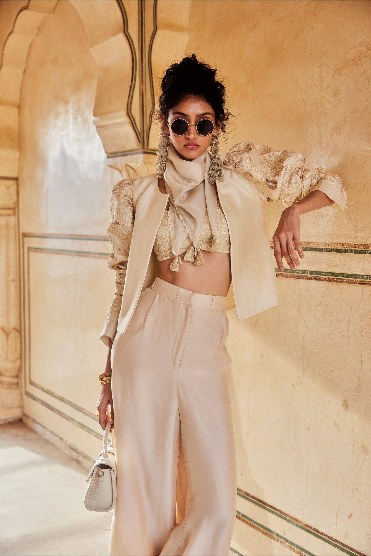 Floral Jaal Embroidered Jacket Set