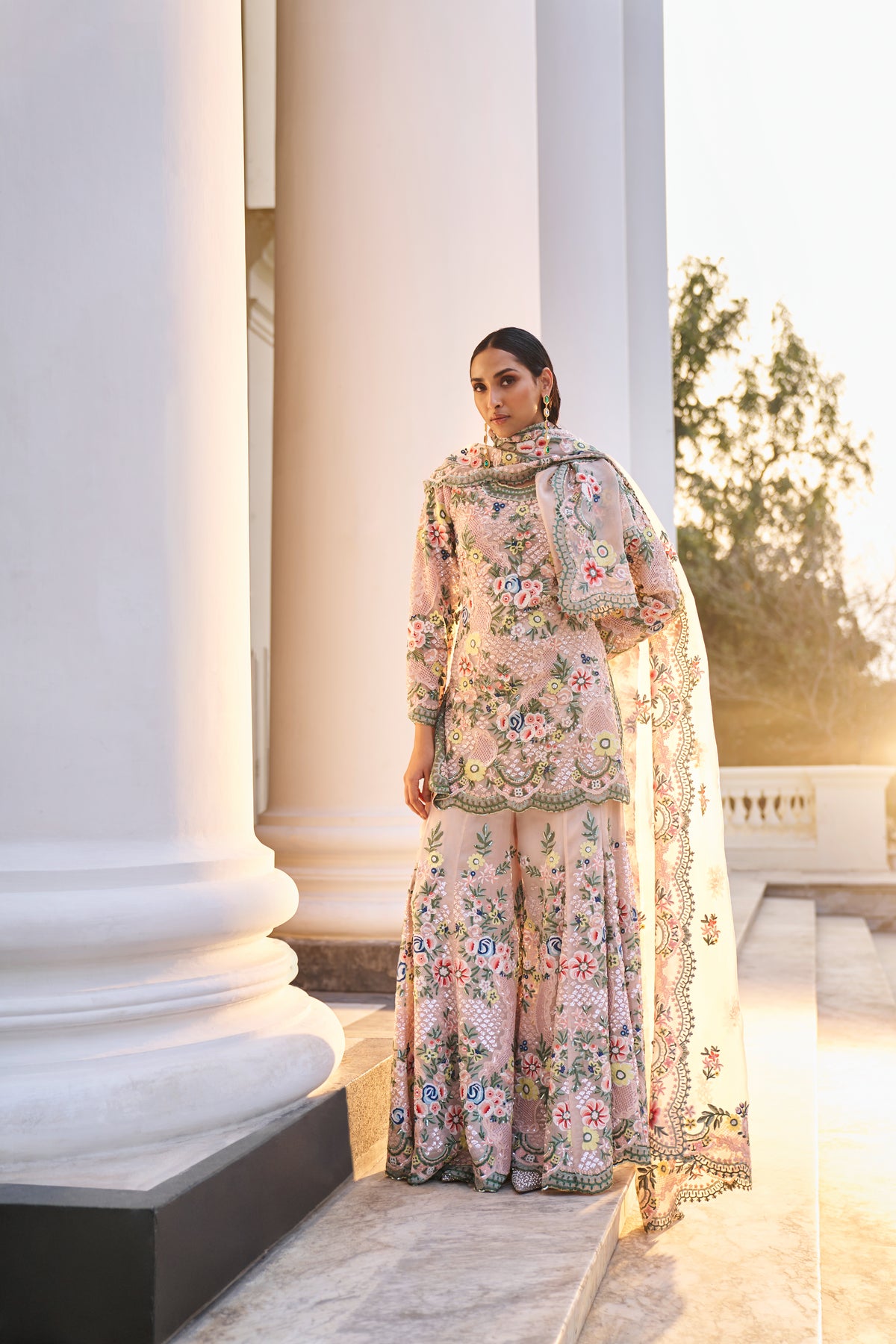 Embroidered Sharara Set