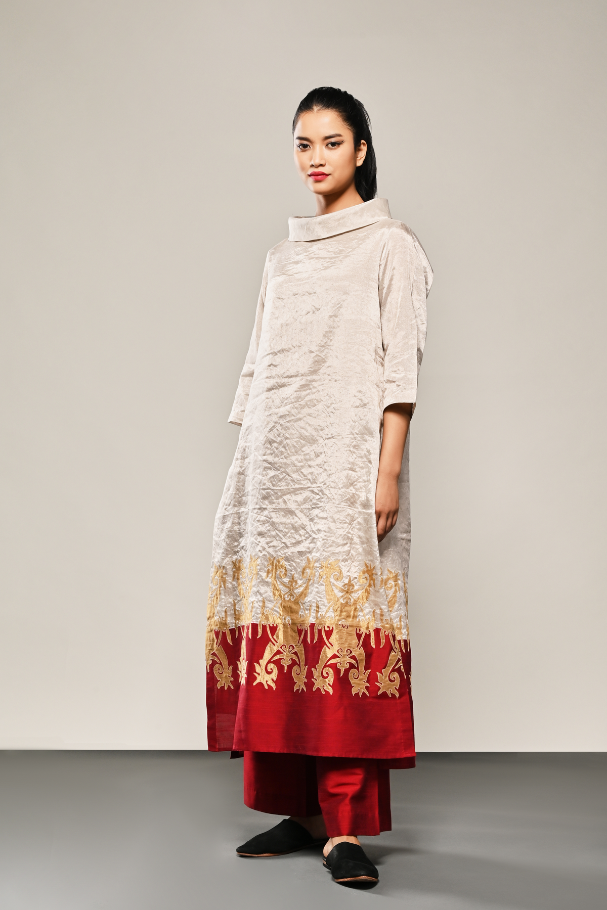Gold Leaf Pearl Tissue Horse Tunic And Pants