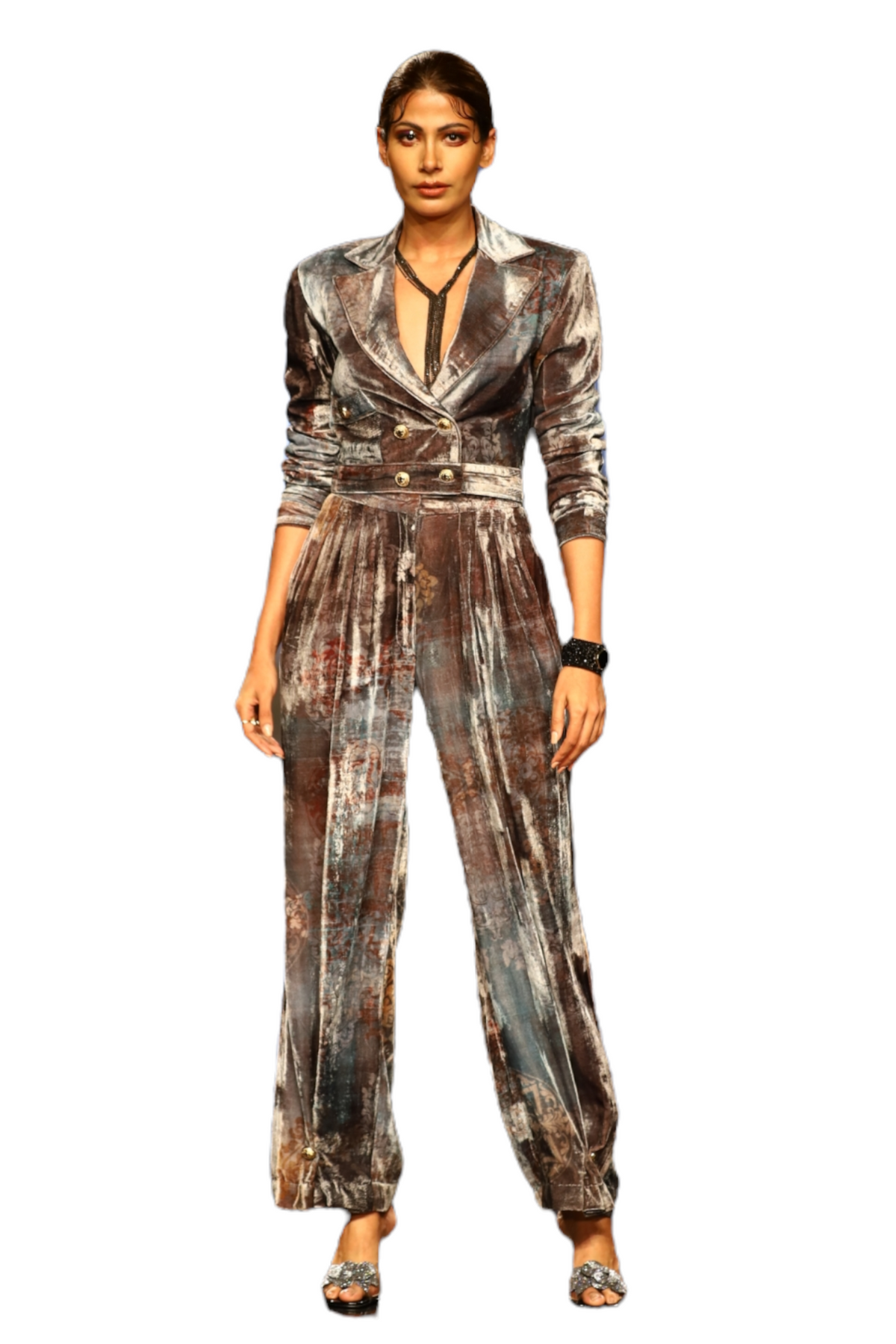 Printed Velvet Co-ord Set