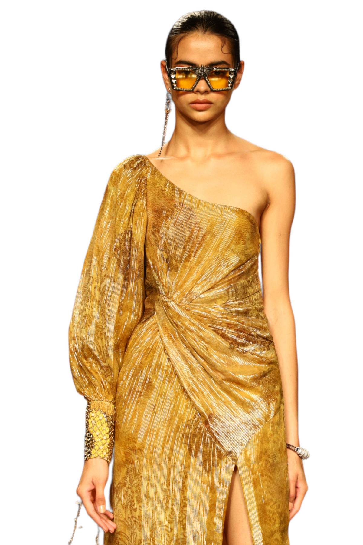 Dijon Lurex Printed Dress