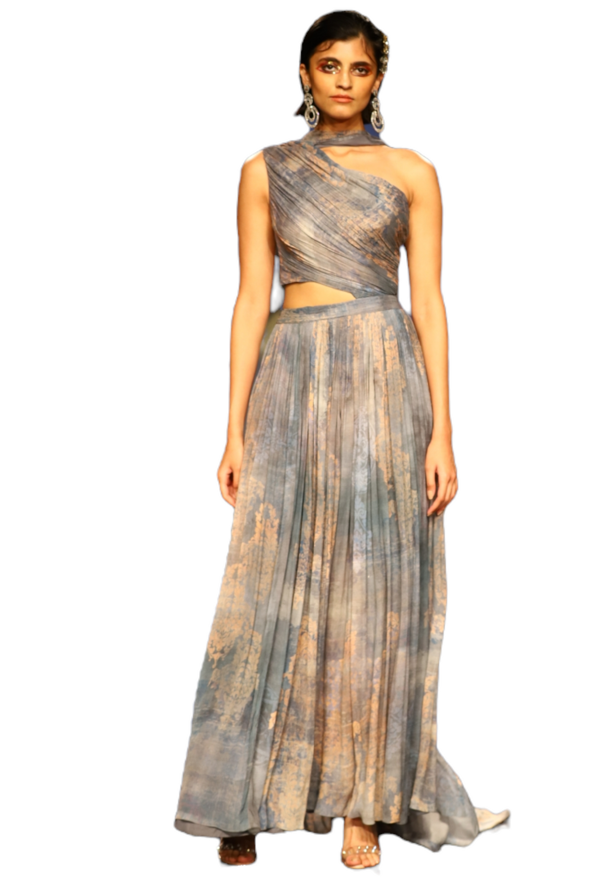 Printed Chiffon Gown