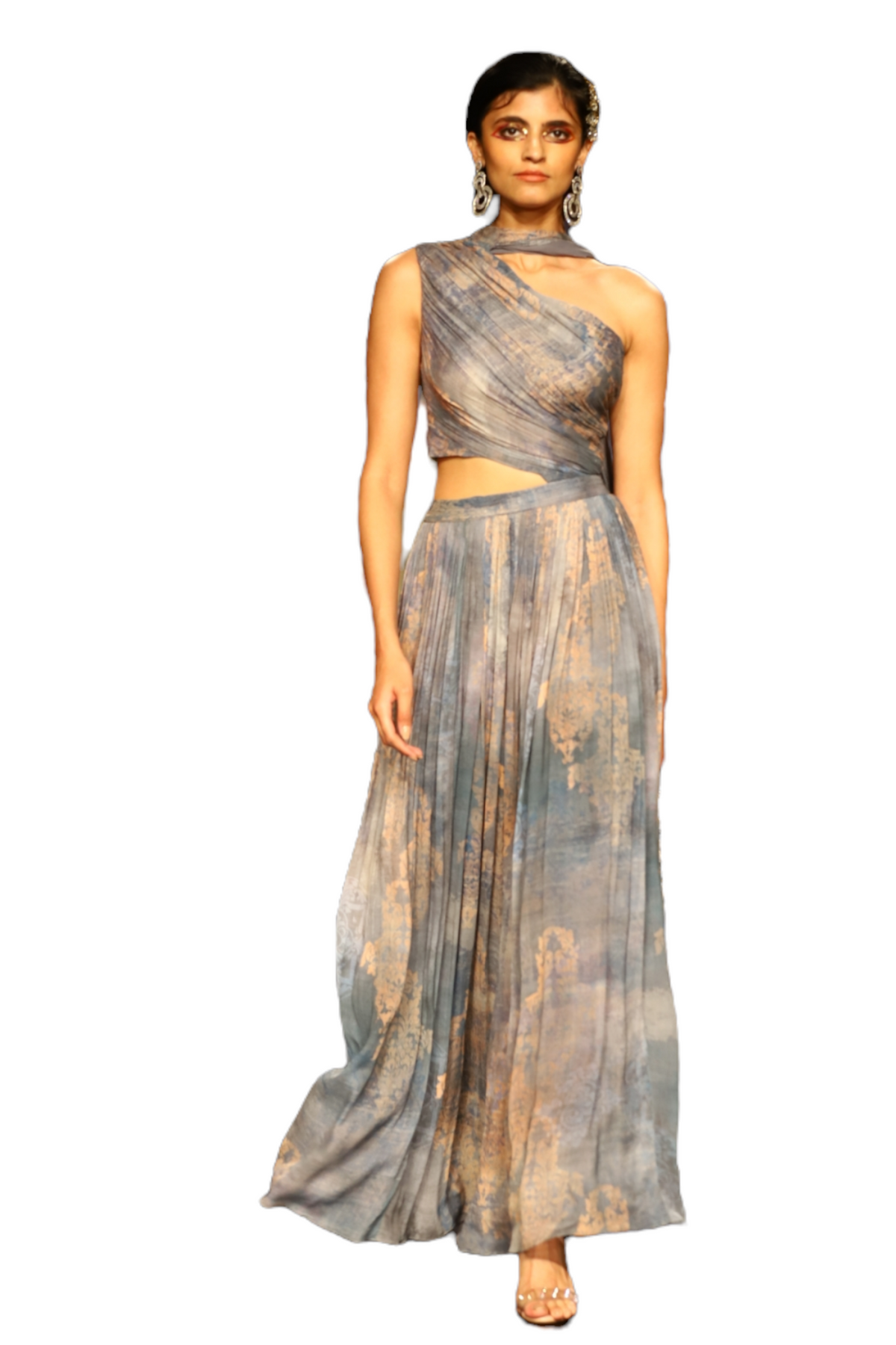 Printed Chiffon Gown