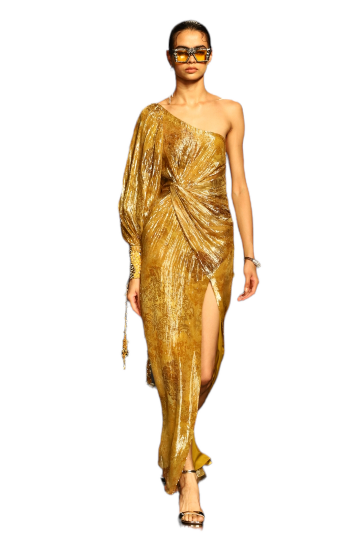 Dijon Lurex Printed Dress