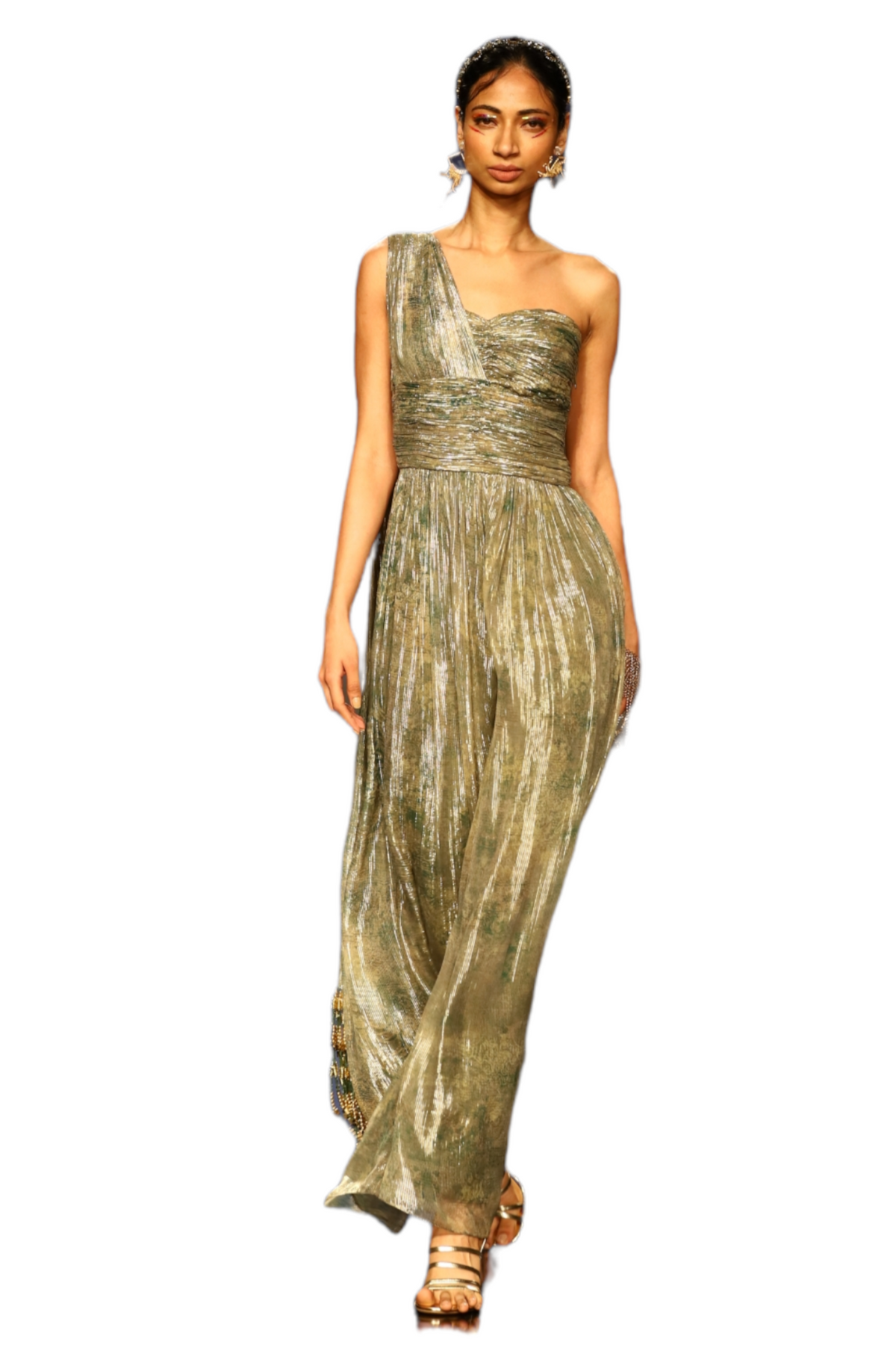 Lurex Draped Jumpsuit