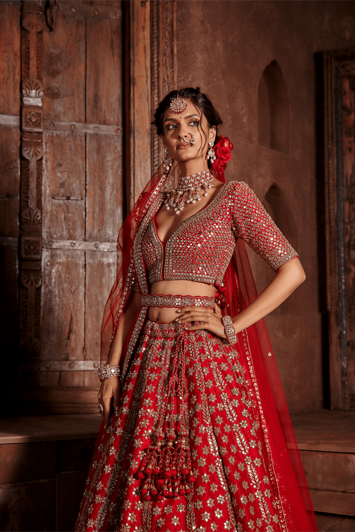 Crimson Red Lehenga Set