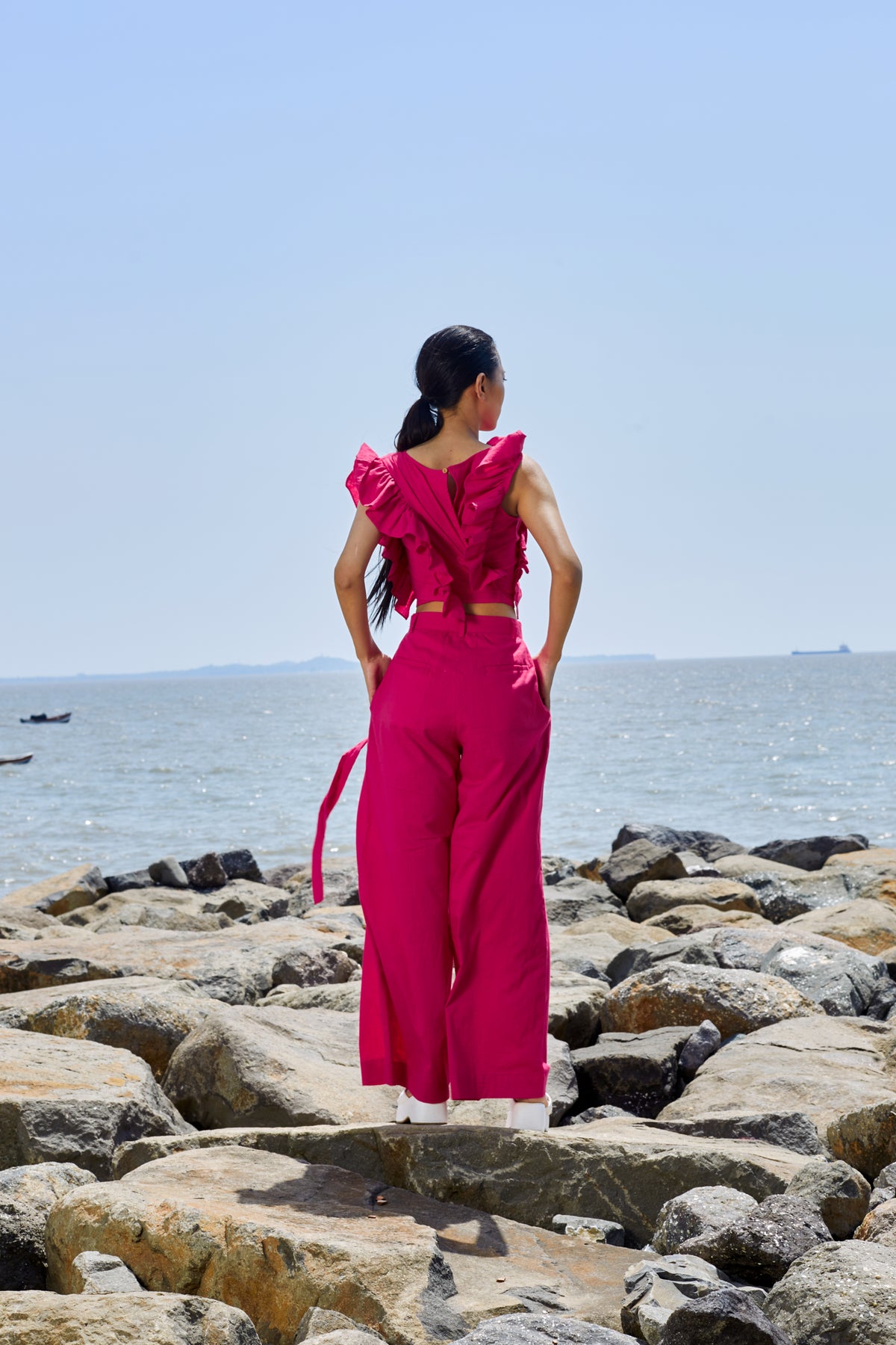 Pink High-waisted Trouser