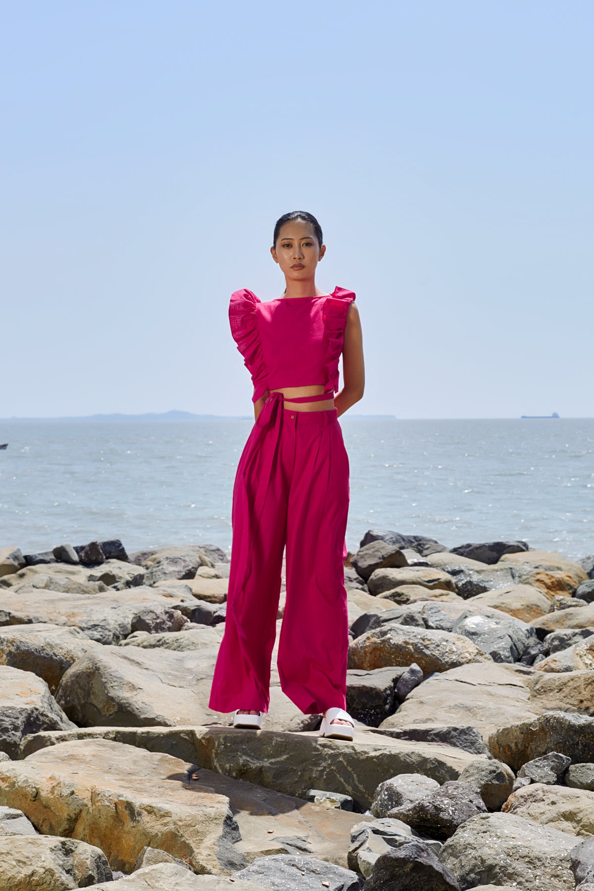 Pink High-waisted Trouser