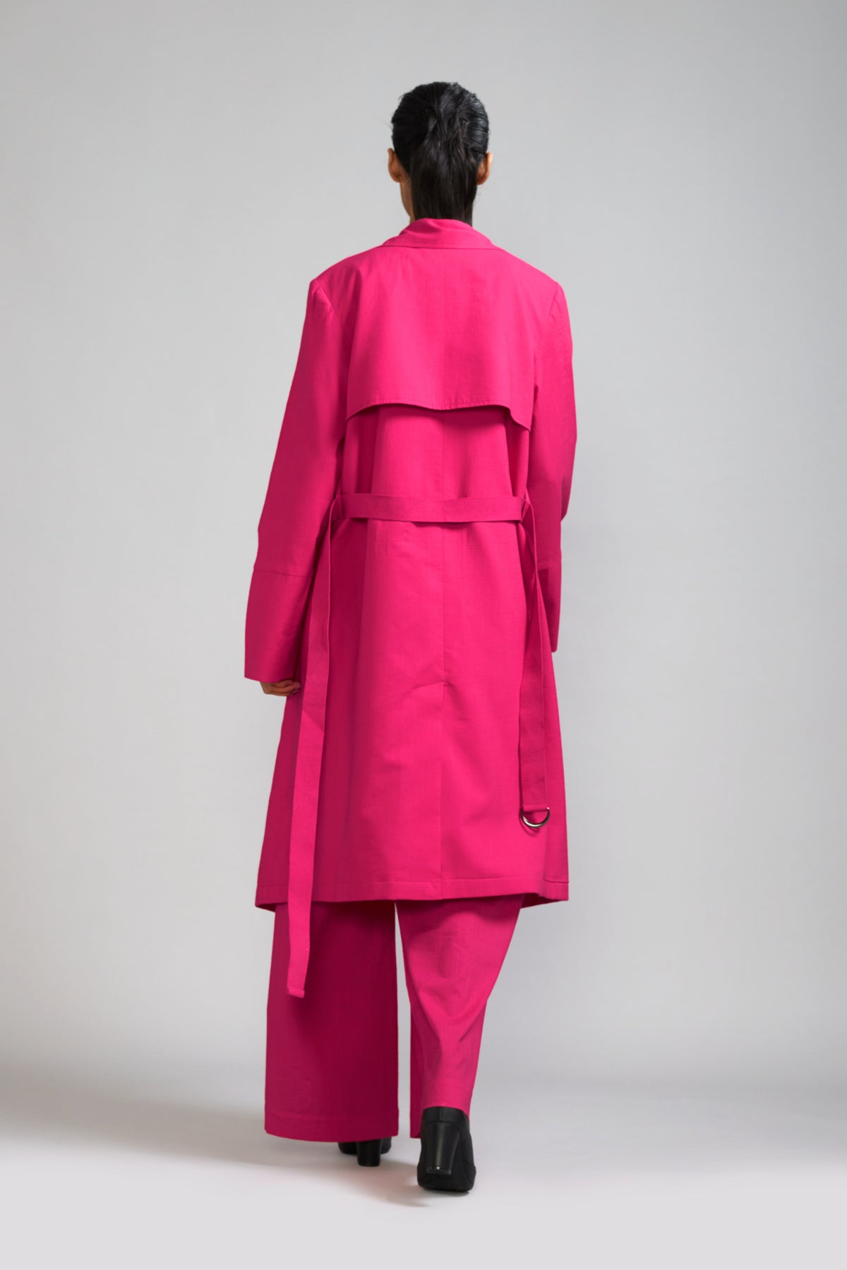 Pink Trench Jacket Set