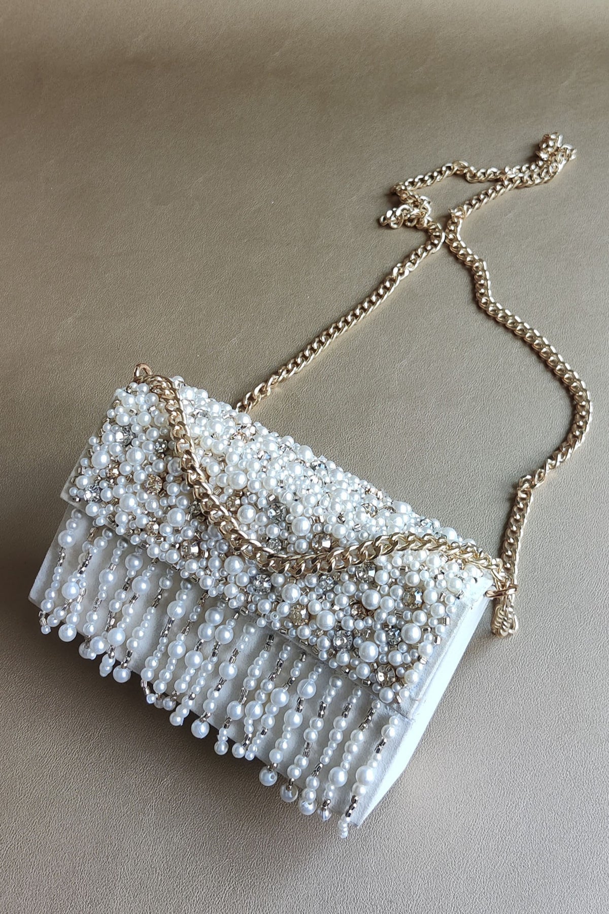 Pearl White Charmer Bag