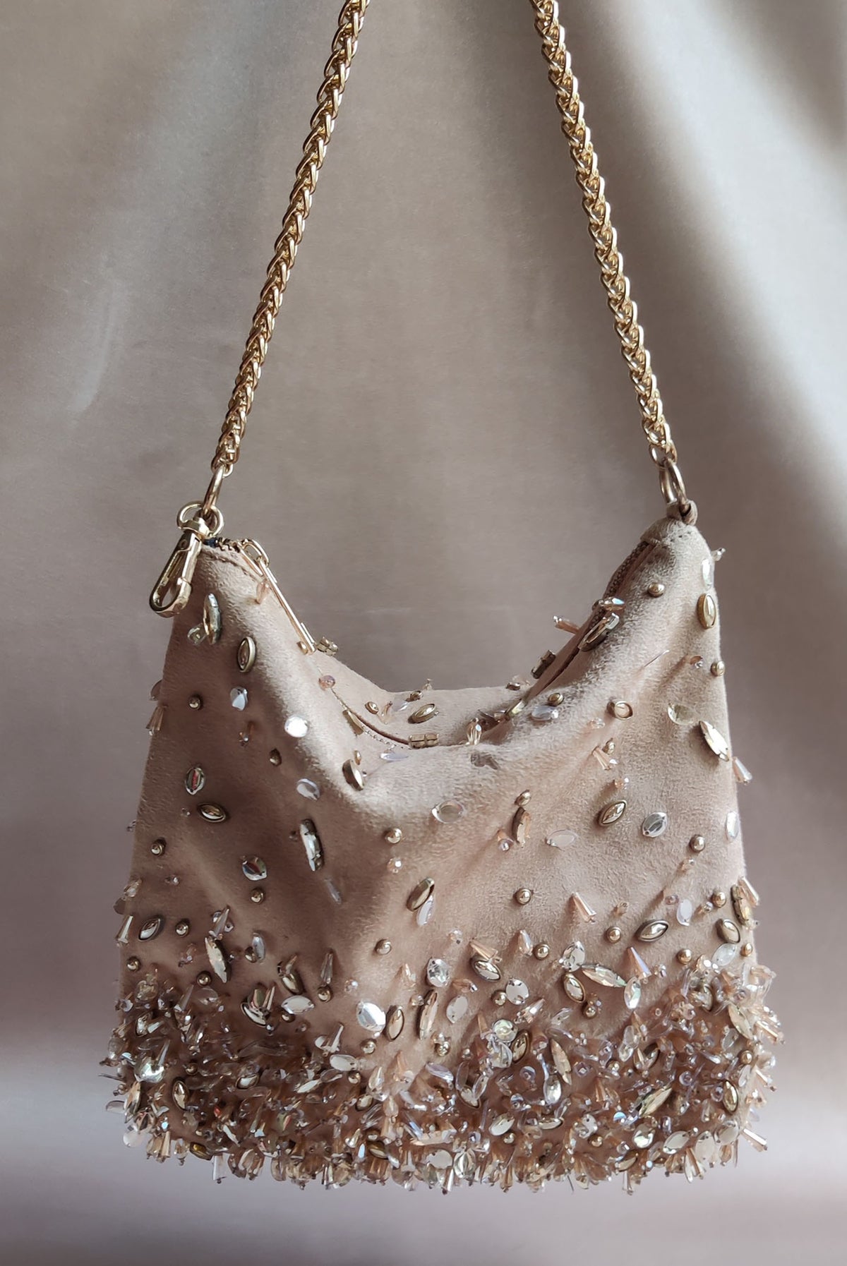 Gold Hobo Potli Cum Shoulder Bag