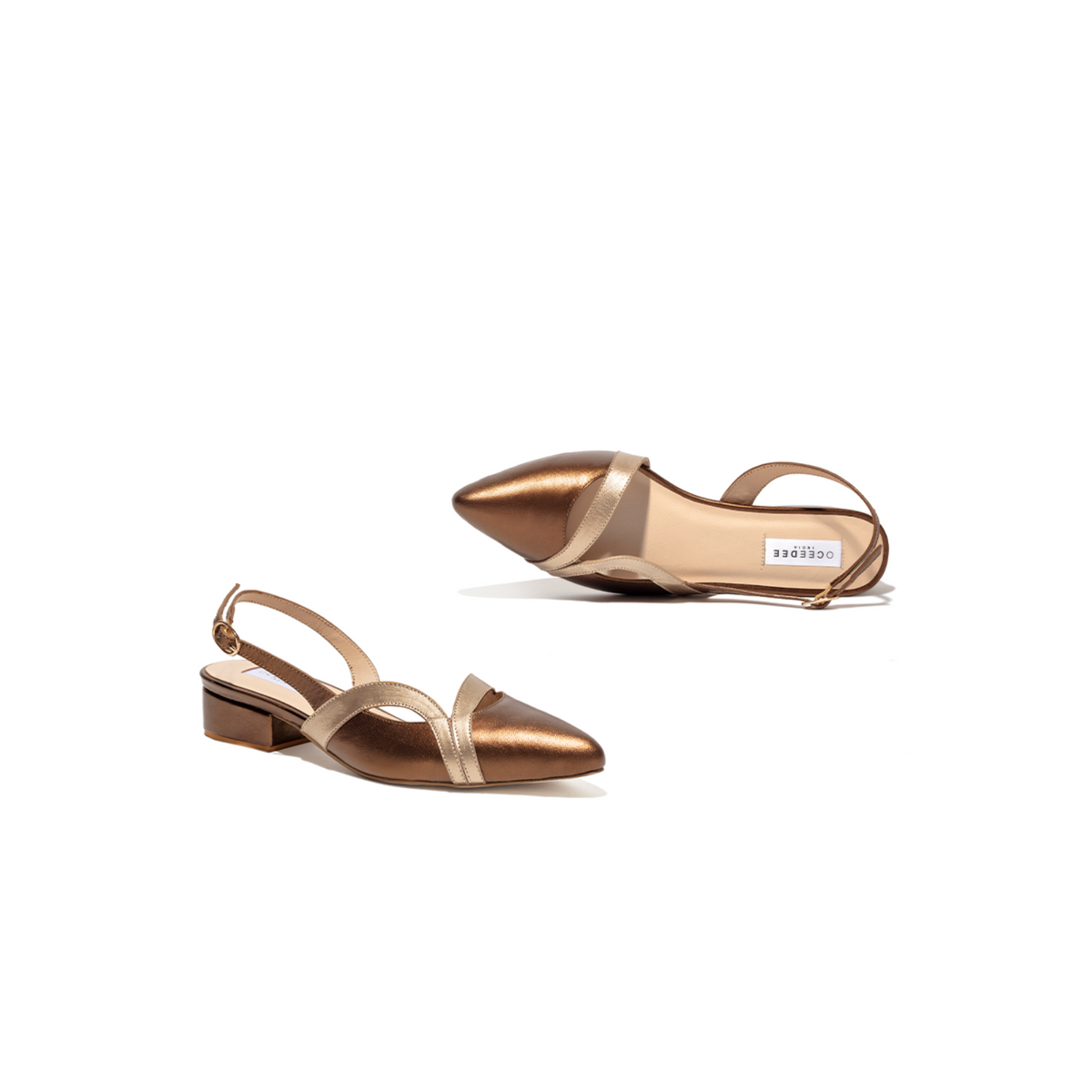 Light Gold1 Inches Pointed Toe Sandals