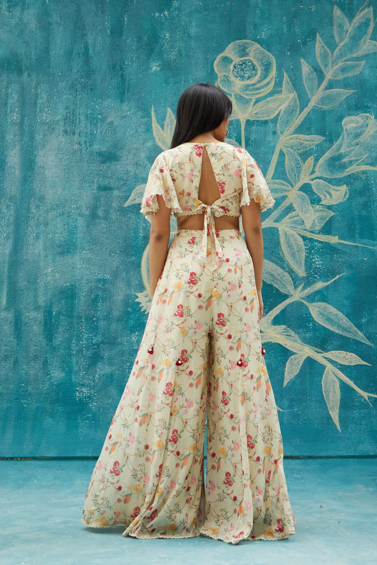Printed Co-ordinated set in beige