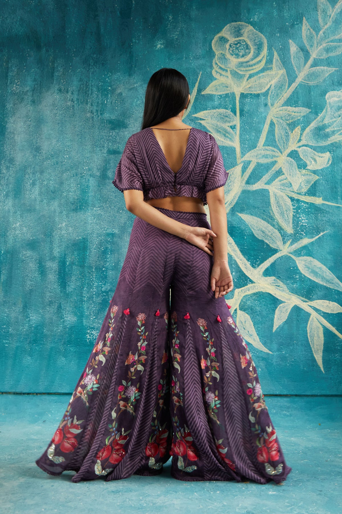 Printed Co-ordinated set in wine