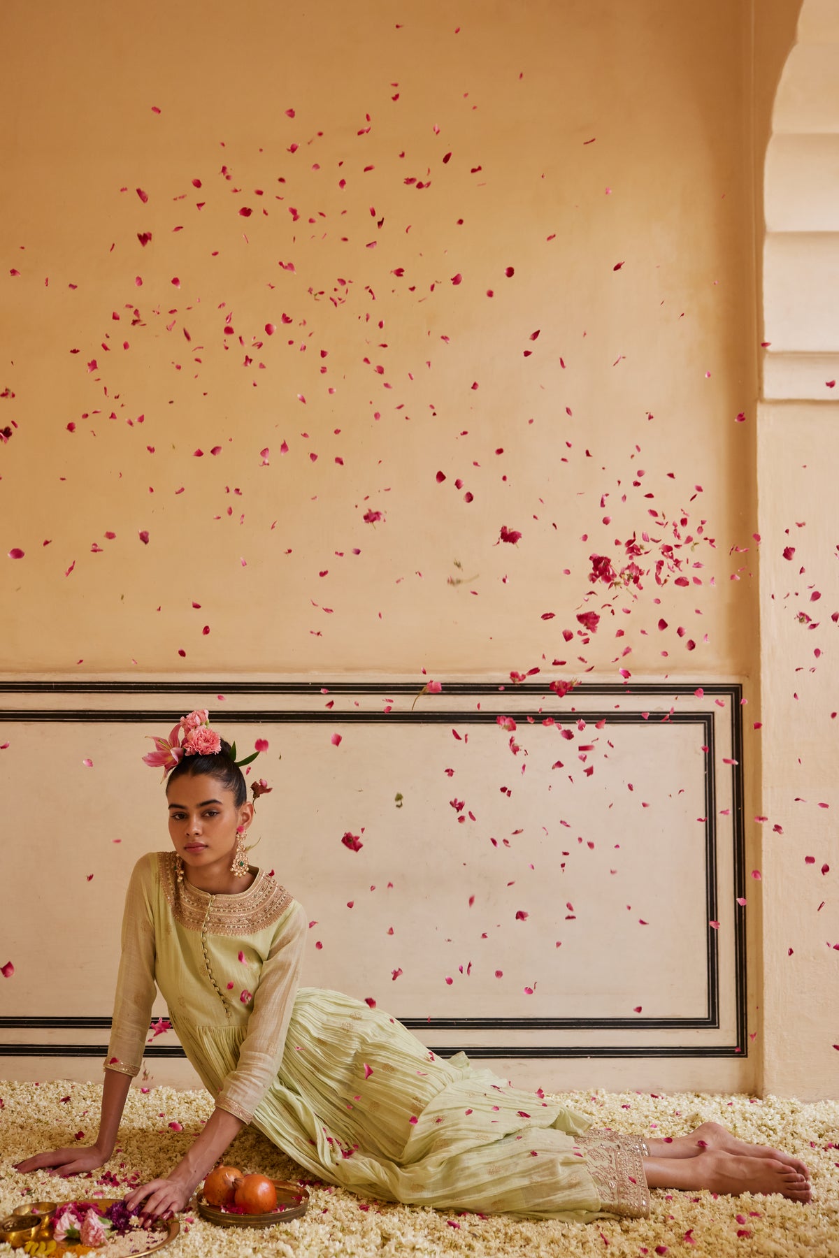 Mint Anarkali Paired With Dupatta &amp; Churidar