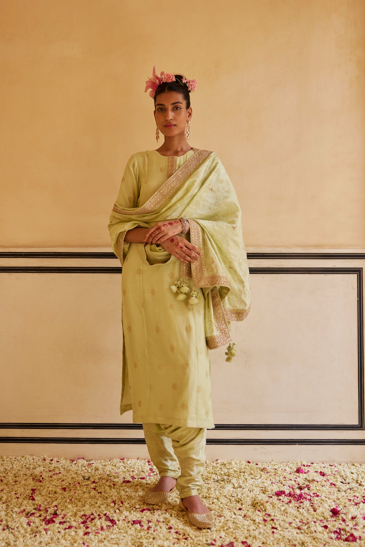 Mint Kurta Paired With Pants &amp; Dupatta