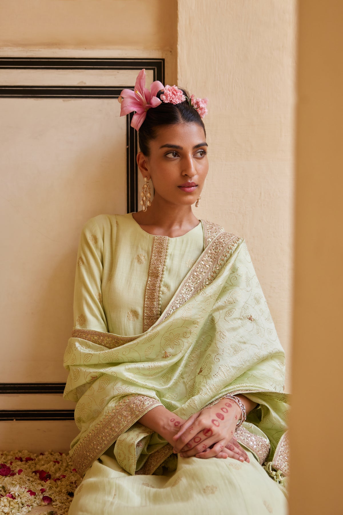 Mint Kurta Paired With Pants &amp; Dupatta