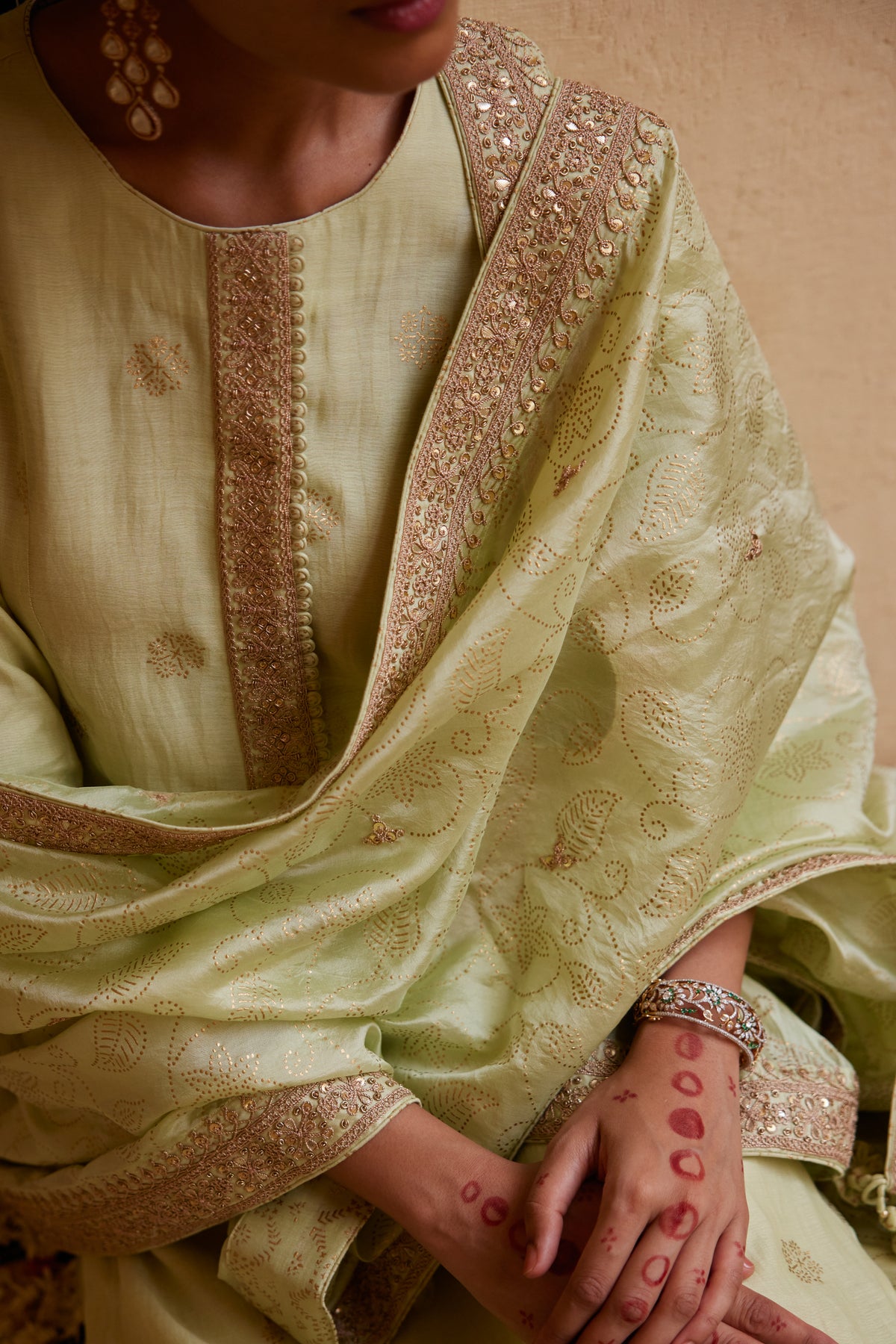 Mint Kurta Paired With Pants &amp; Dupatta