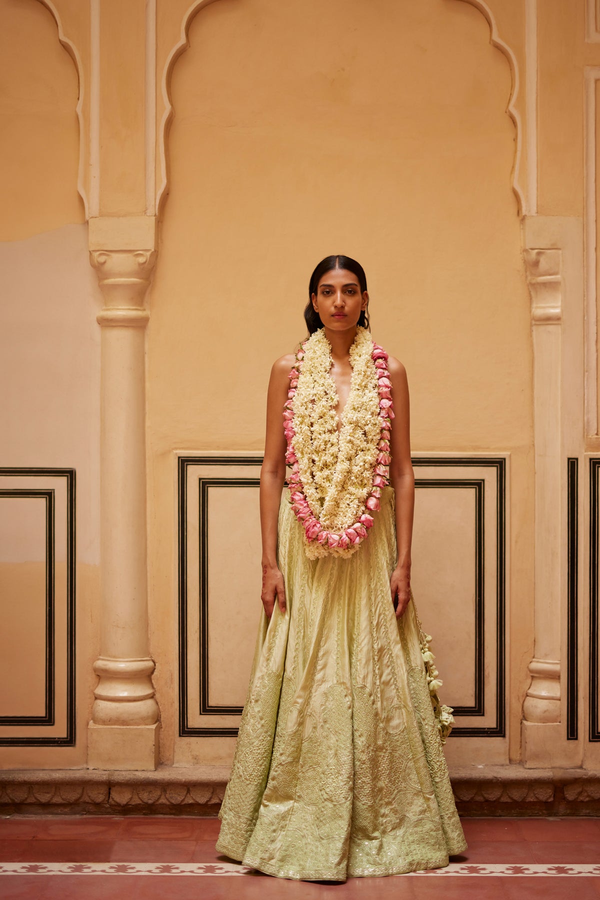 Mint Lehenga Paired With Blouse &amp; Dupatta