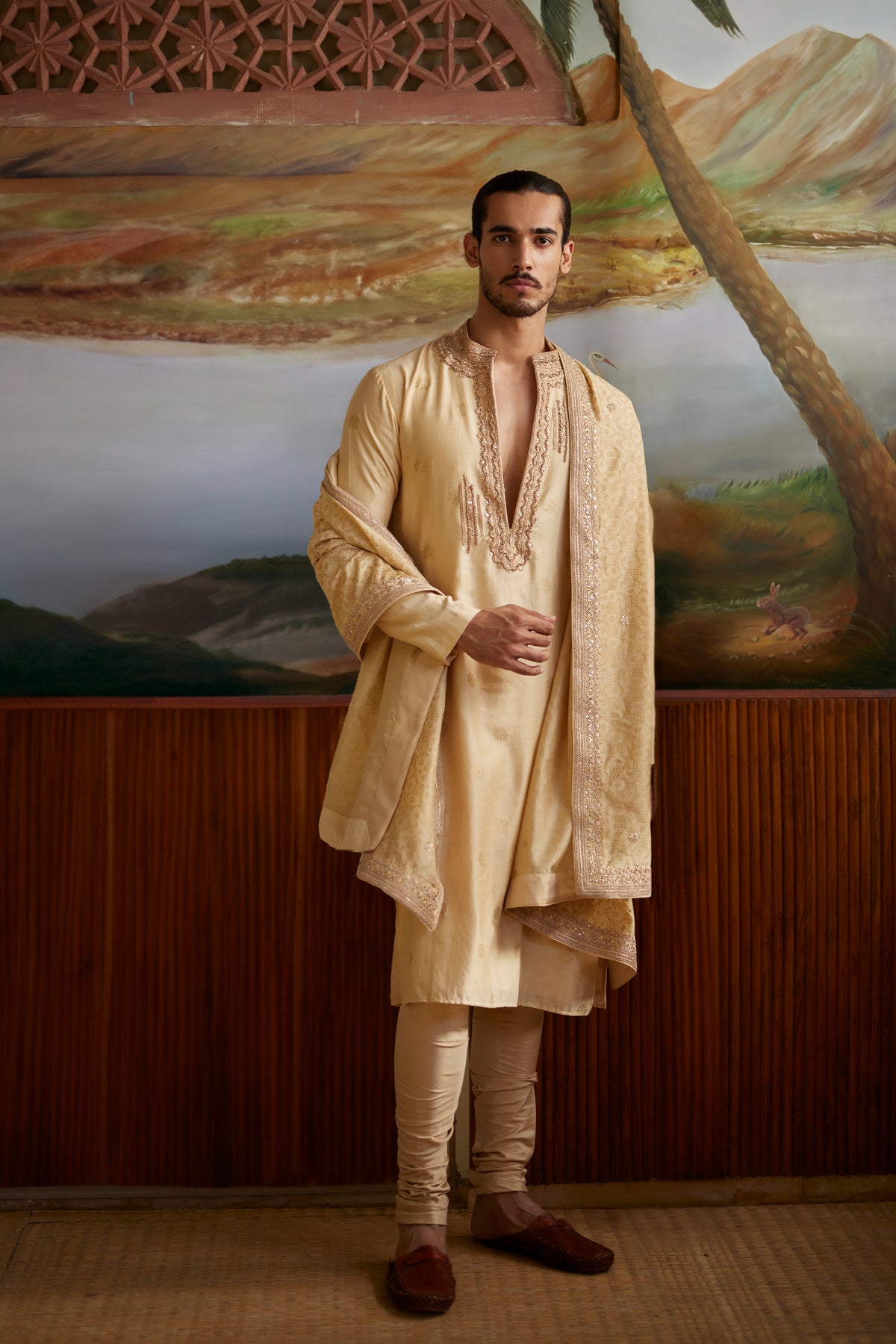 Buttercup Kurta With Dushala &amp; Churidar