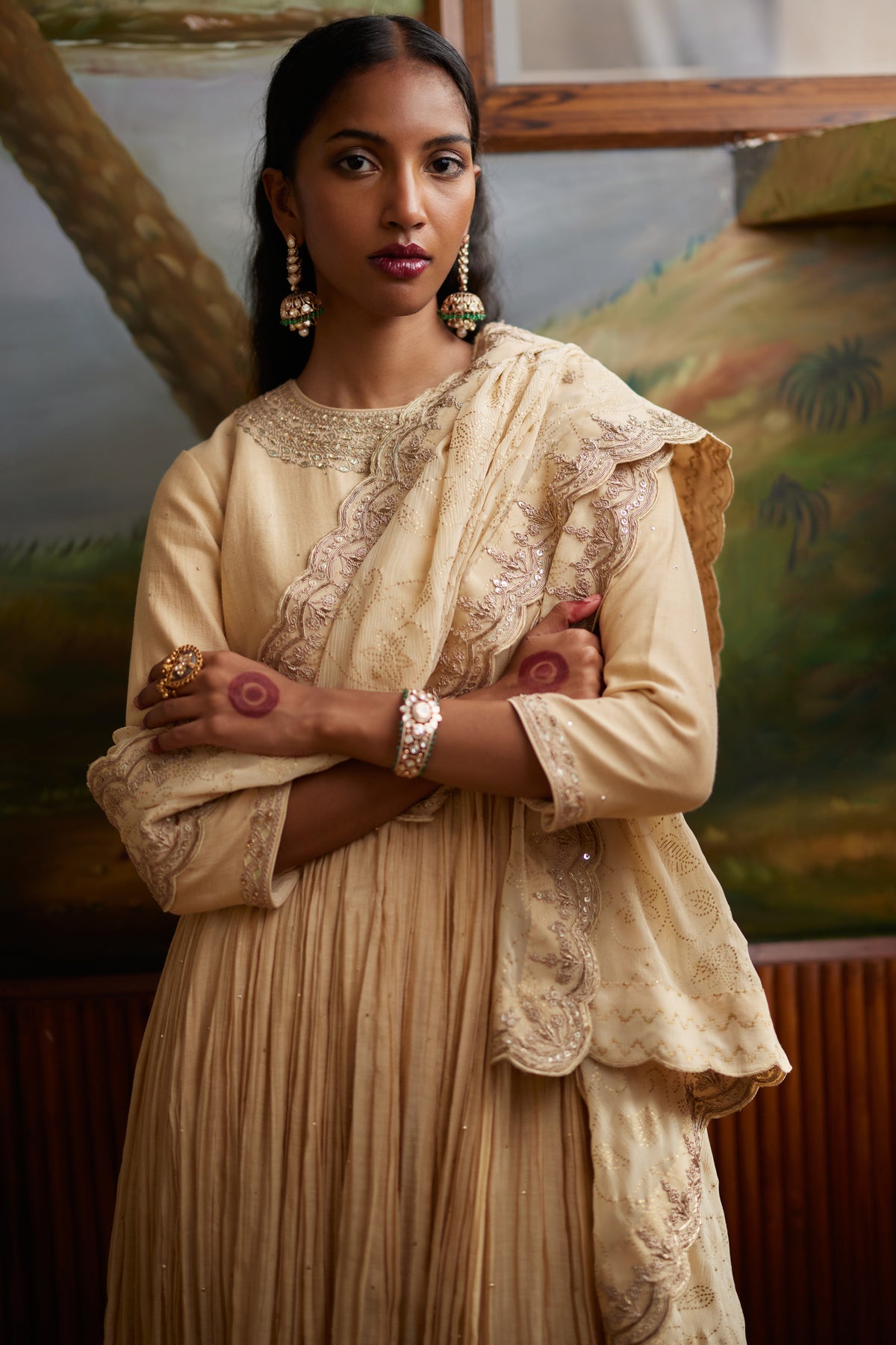 Buttercup Anarkali Paired With Churidar &amp; Dupatta