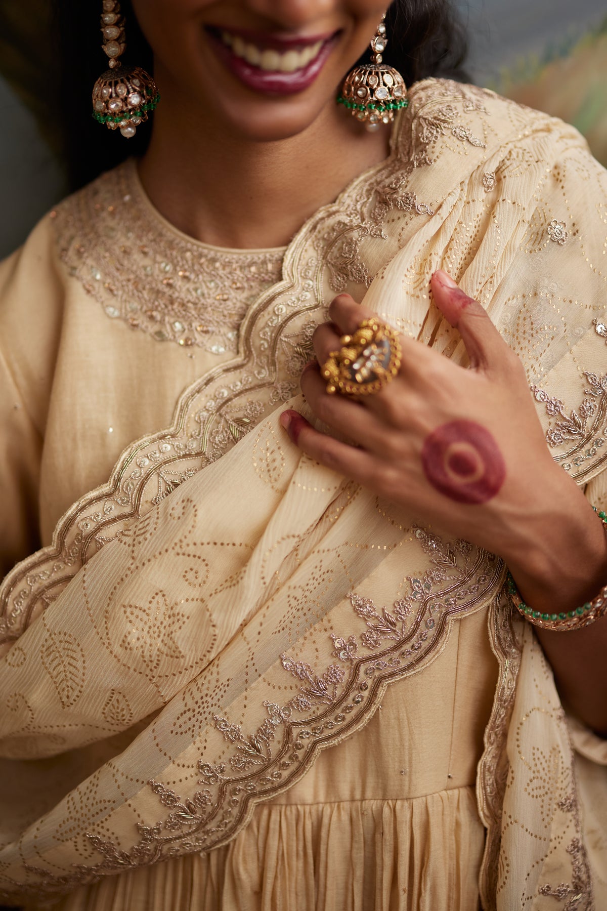 Buttercup Anarkali Paired With Churidar &amp; Dupatta
