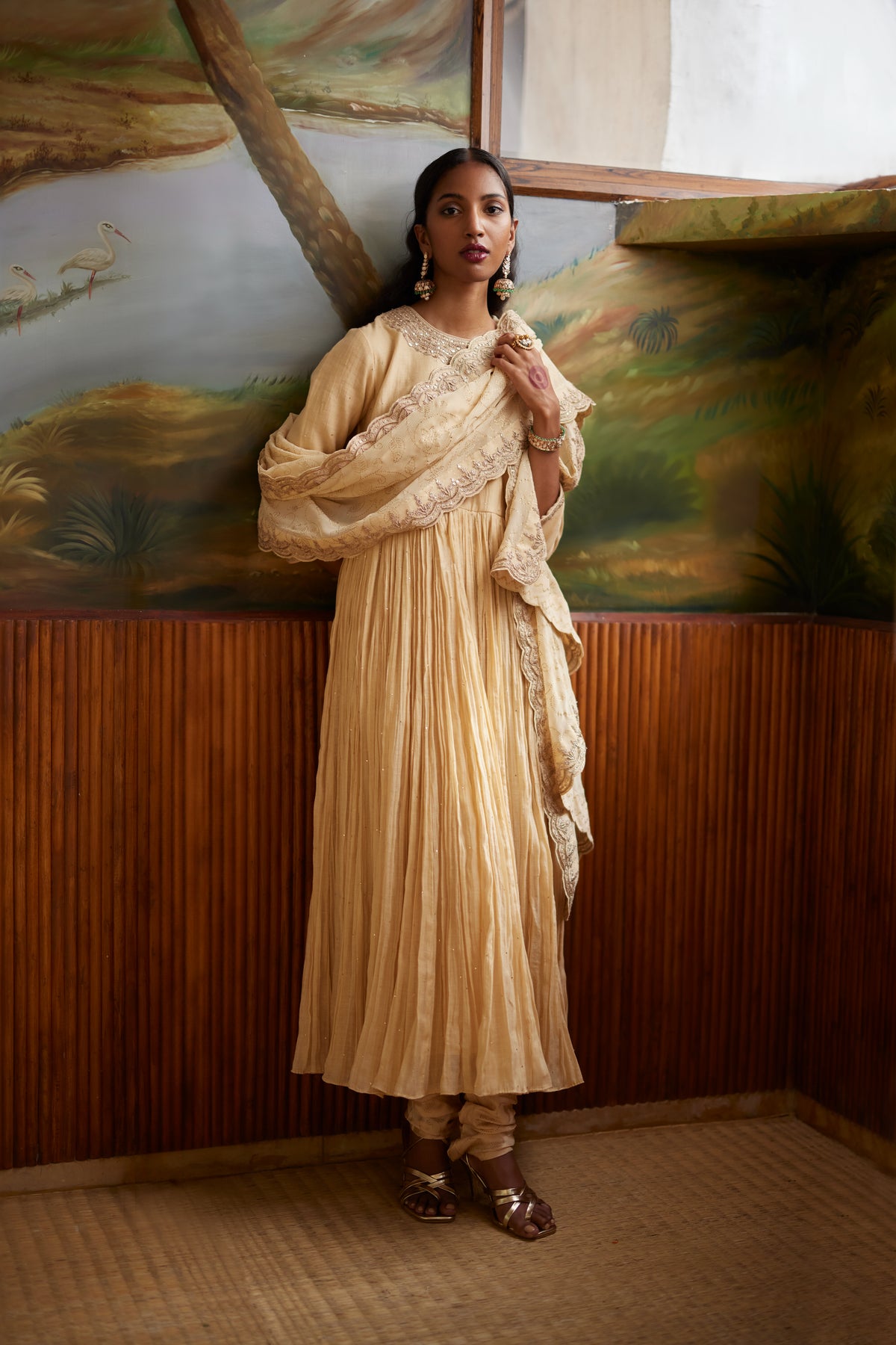 Buttercup Anarkali Paired With Churidar &amp; Dupatta