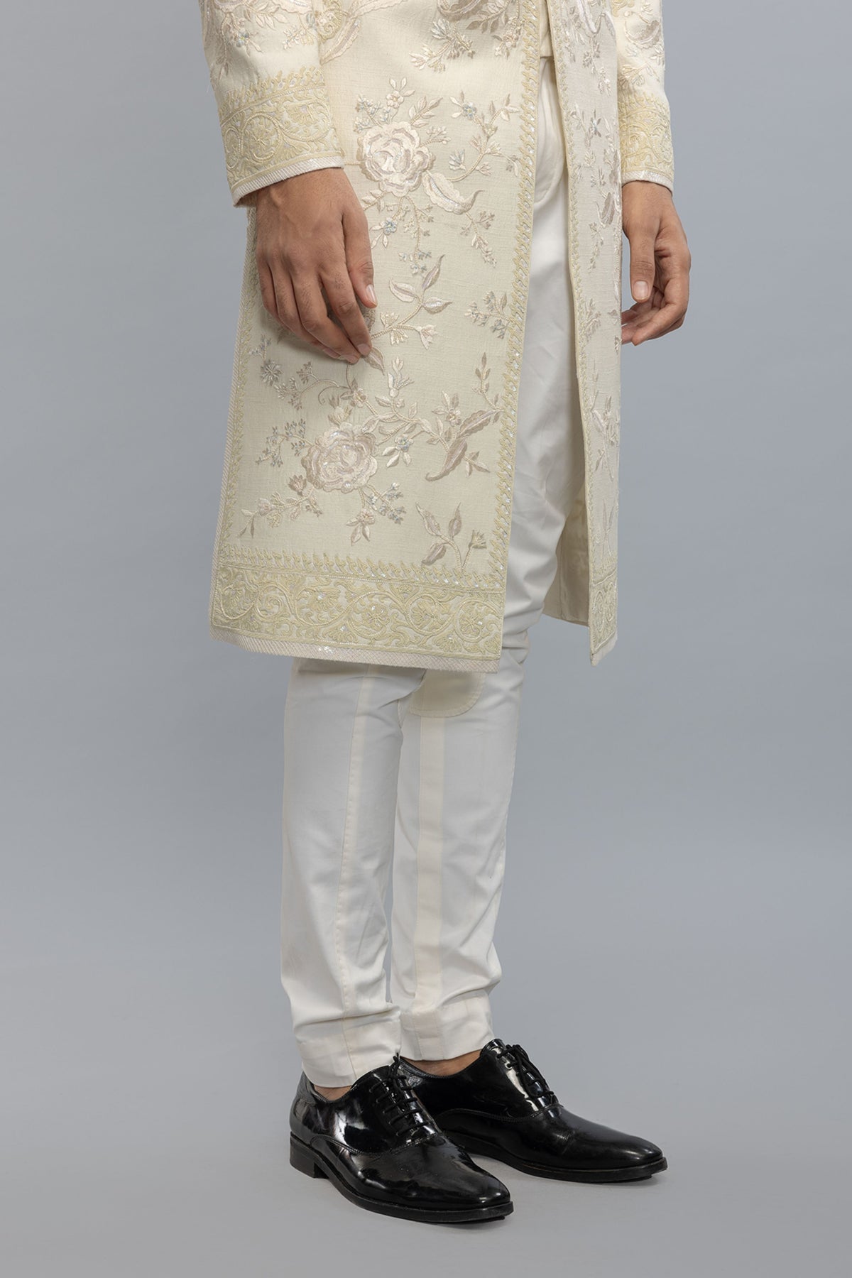 Ivory Embroidered Sherwani