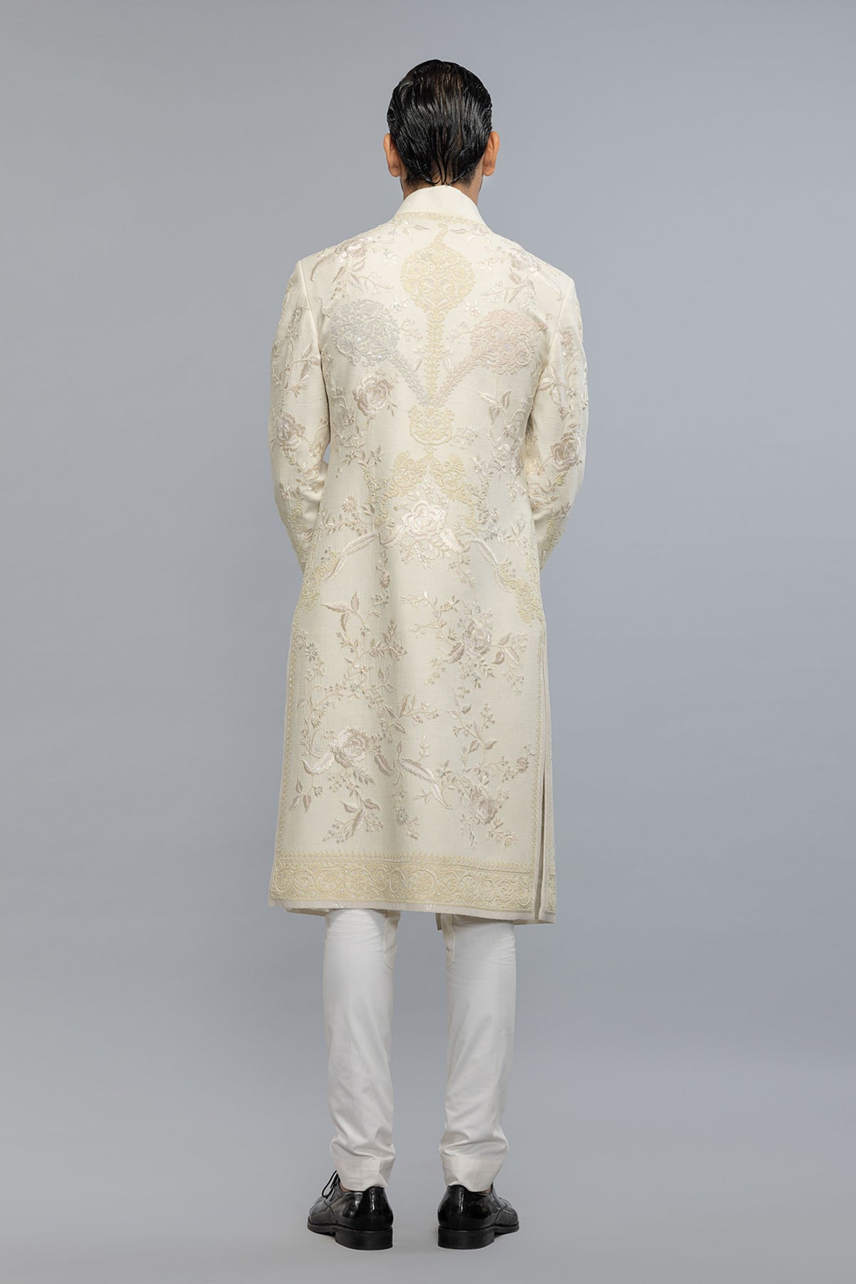 Ivory Embroidered Sherwani