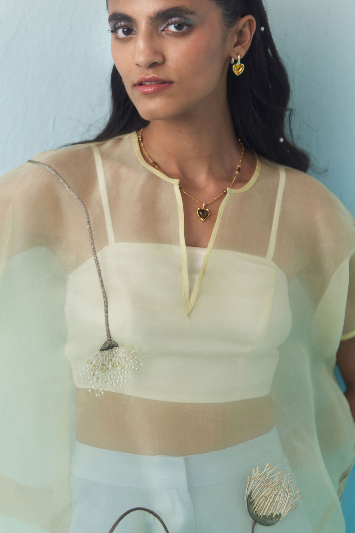 Butter Yellow Cocoon Sheer Overlay