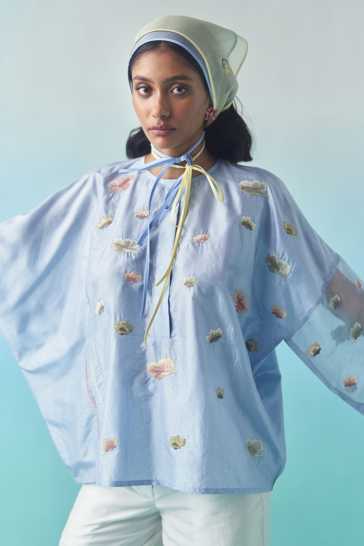 Ivory Silk Bootcut Trousers