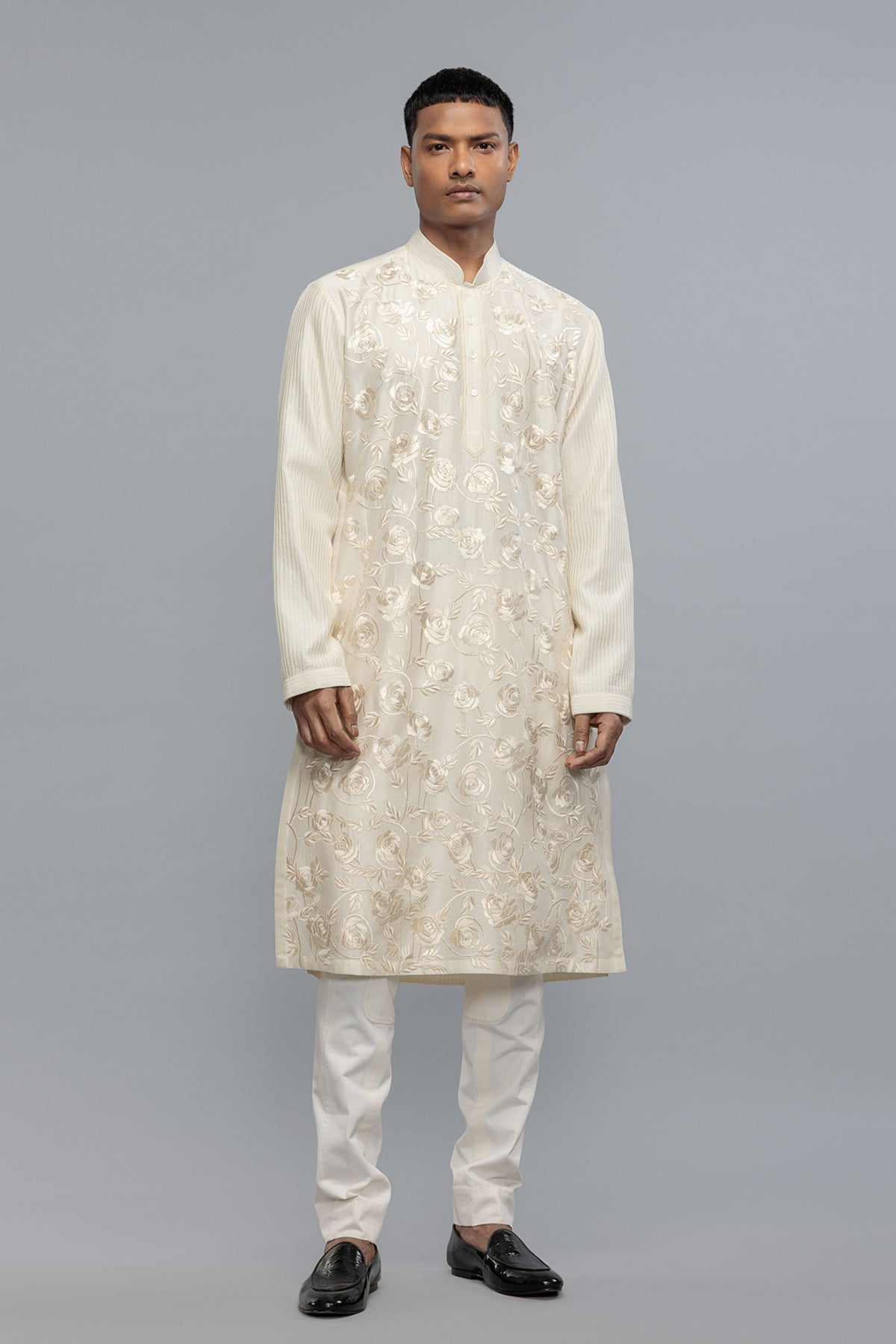 Resham Embroidered Chanderi Kurta Set