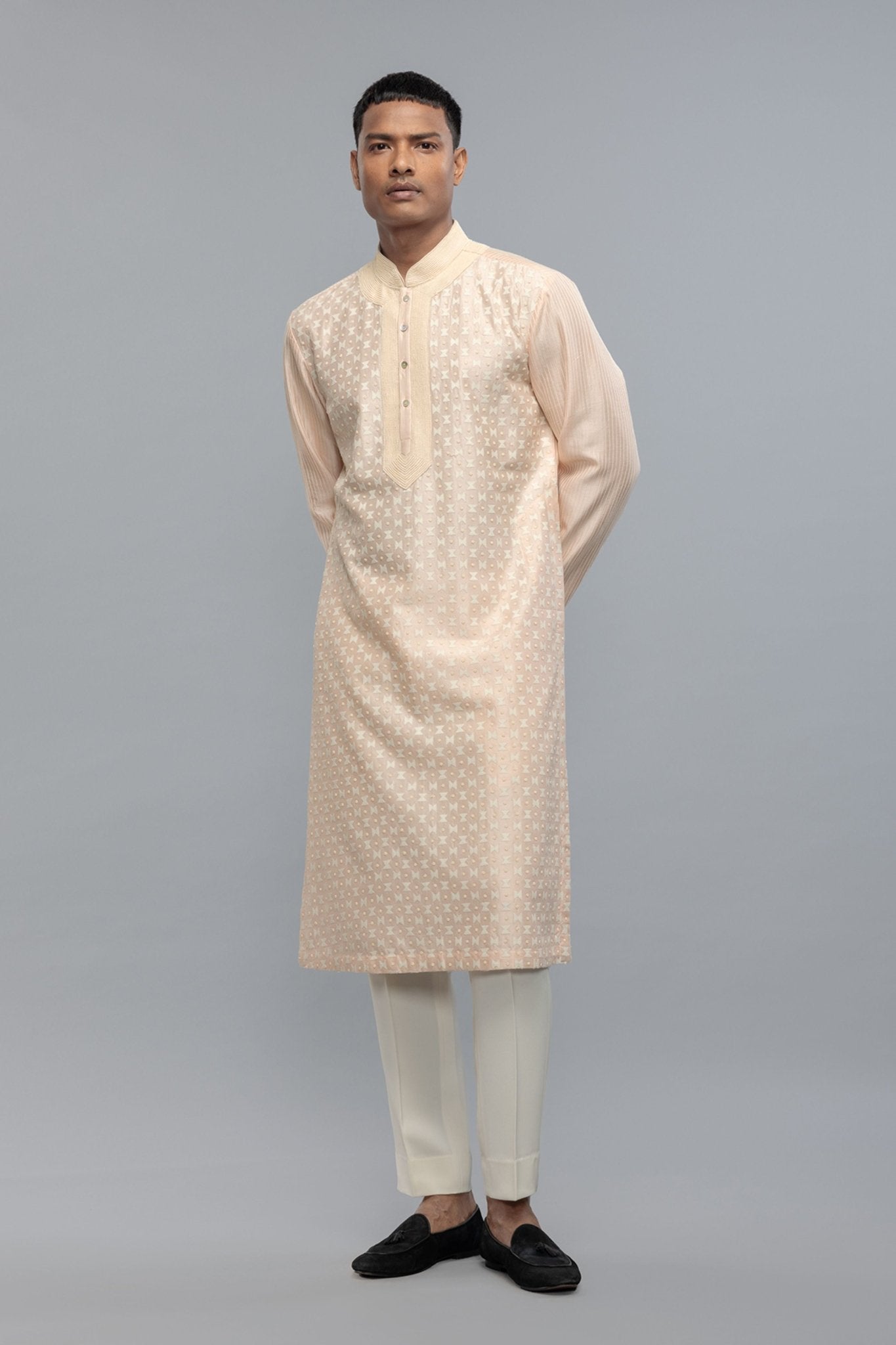 Chanderi Kurta Set - Rohit Bal Menswear - Elahe
