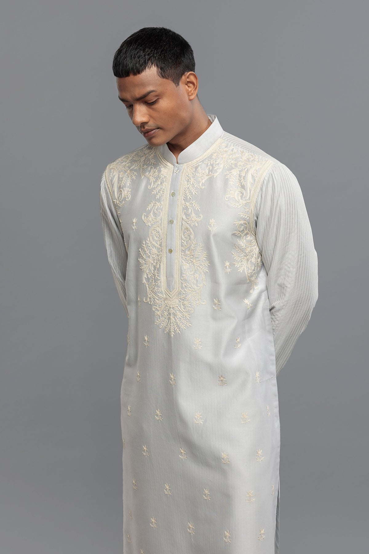Chanderi Kurta Set With Applique