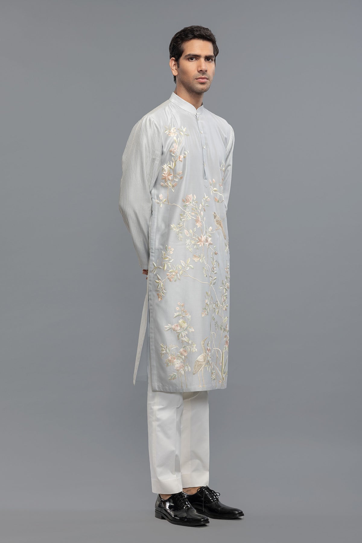 Powder Blue Chanderi Kurta