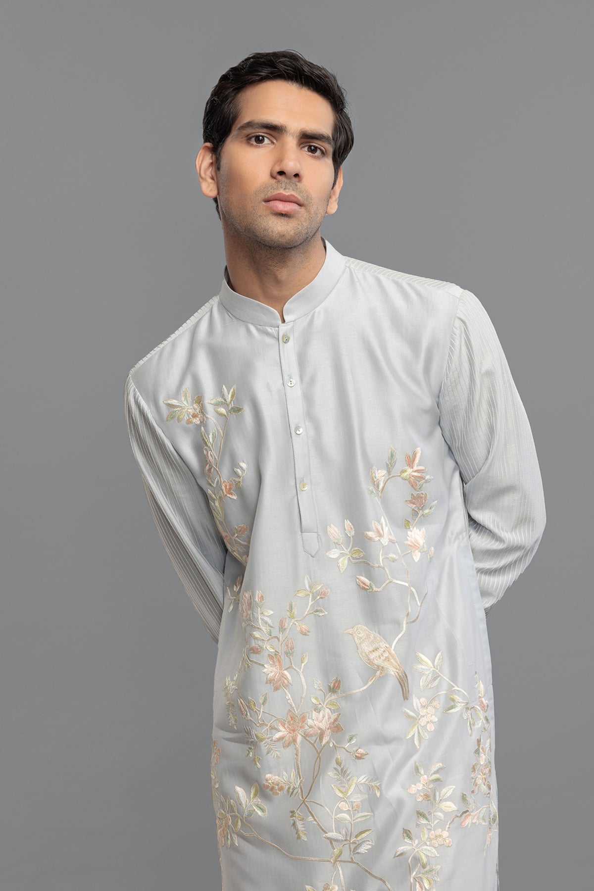 Powder Blue Chanderi Kurta