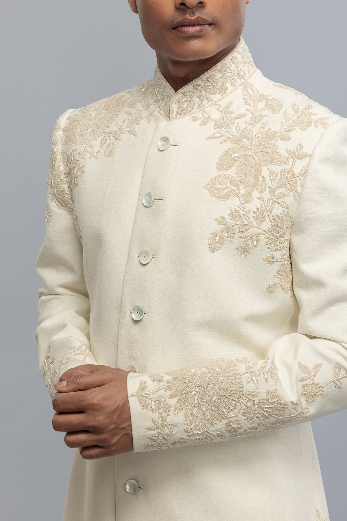 Sherwani In Matka Silk