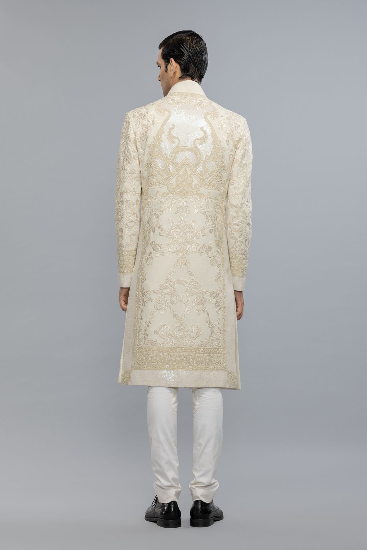 Ivory Embroidered Sherwani