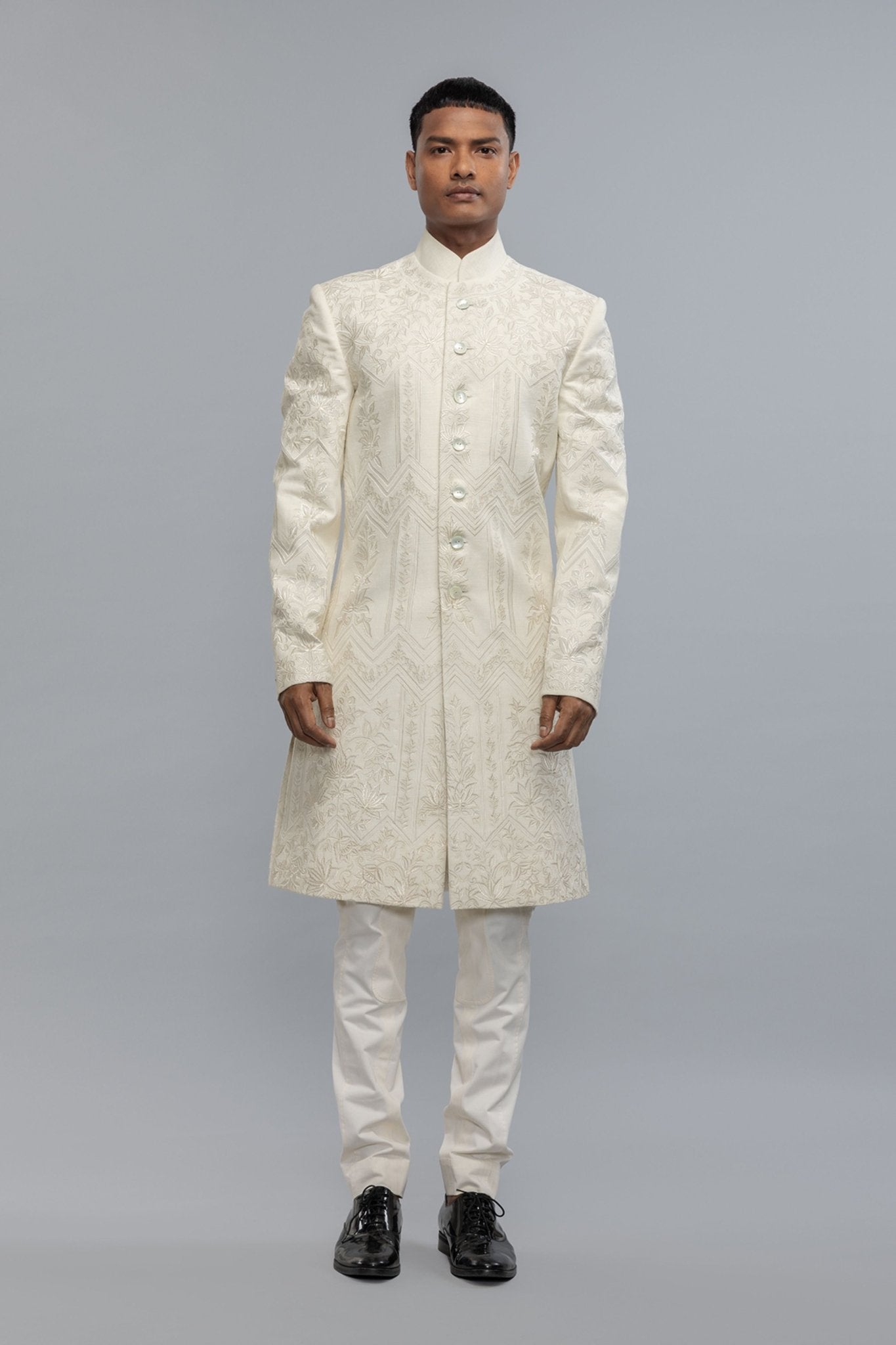 Matka Silk Sherwani - Rohit Bal Menswear - Elahe