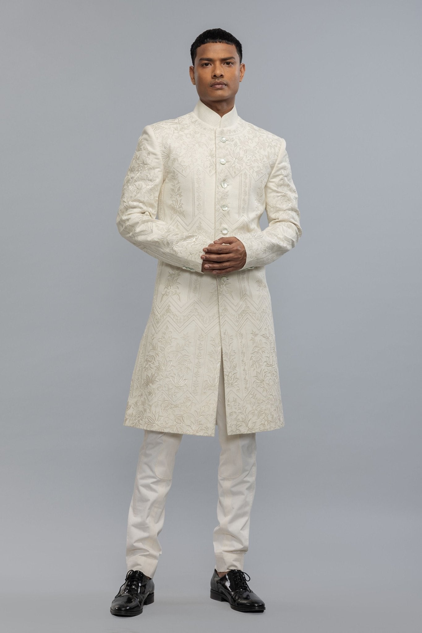 Matka Silk Sherwani - Rohit Bal Menswear - Elahe