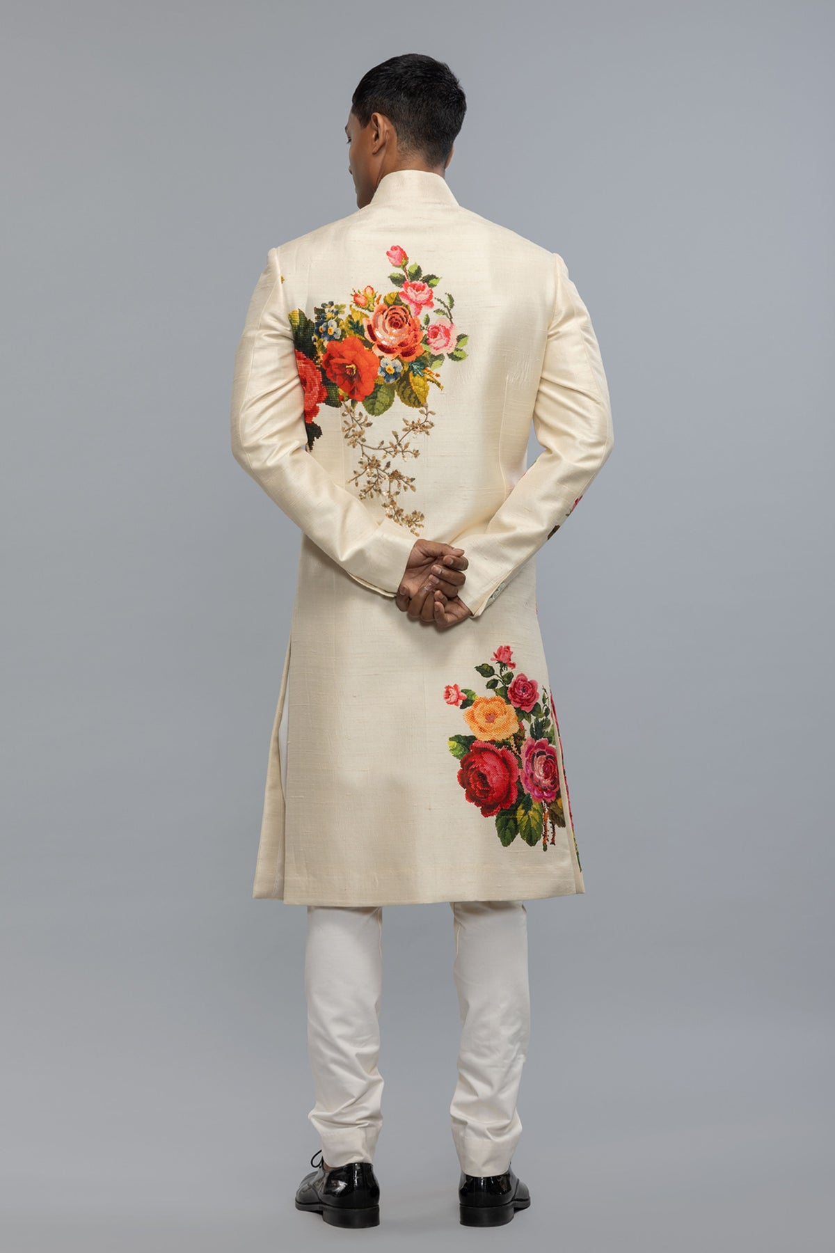 Ivory Matka Silk Sherwani