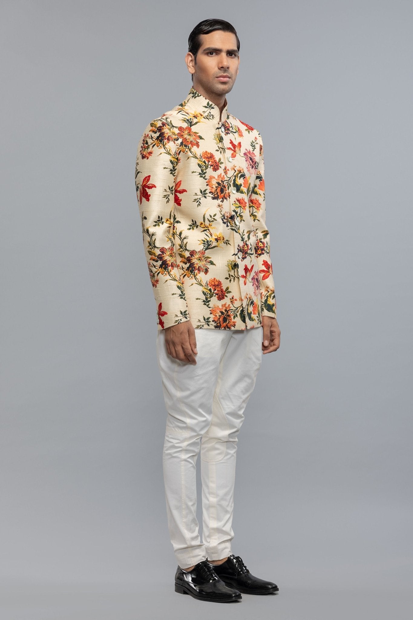 Floral Printed Badhgala - Rohit Bal Menswear - Elahe