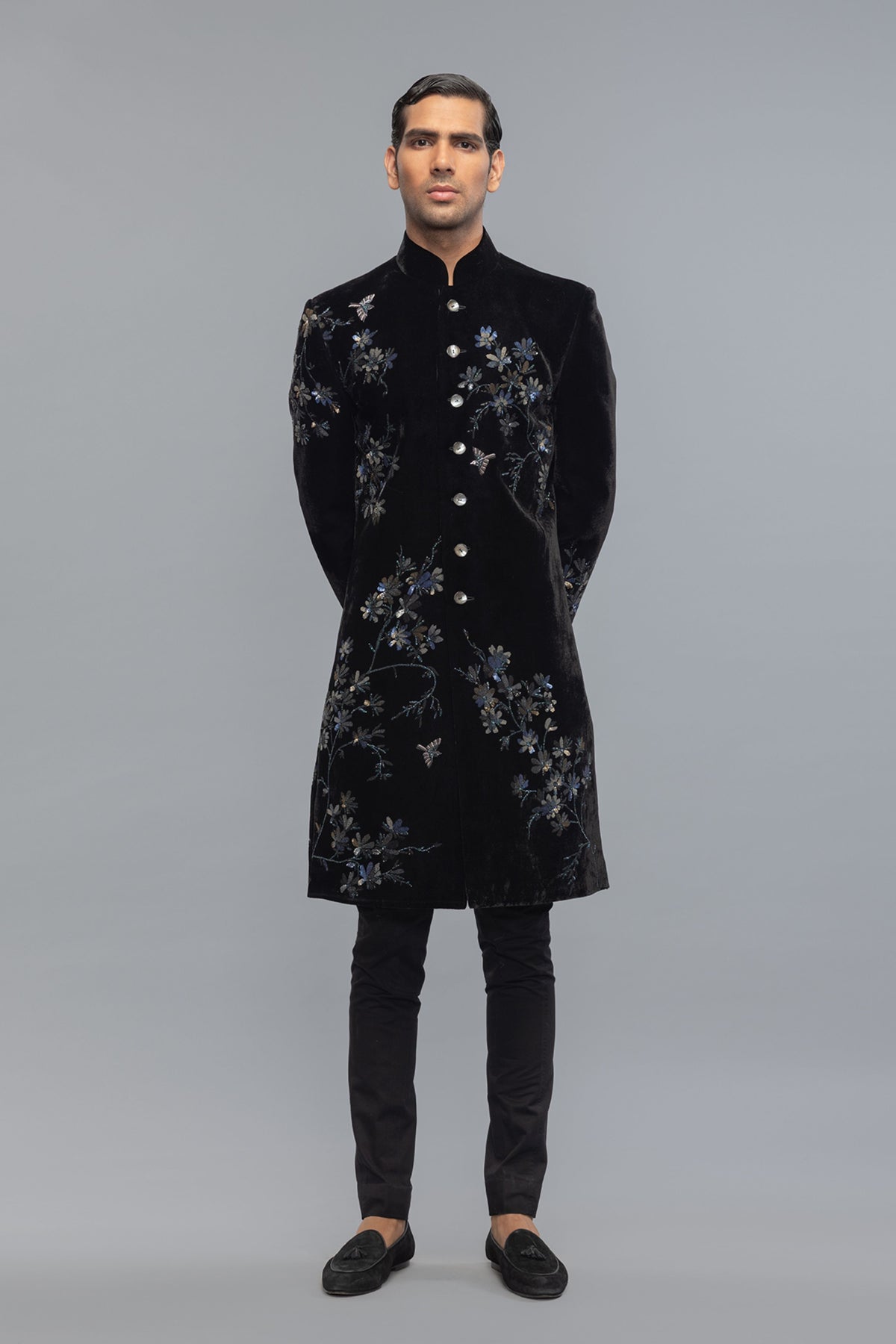 Black Velvet Sherwani