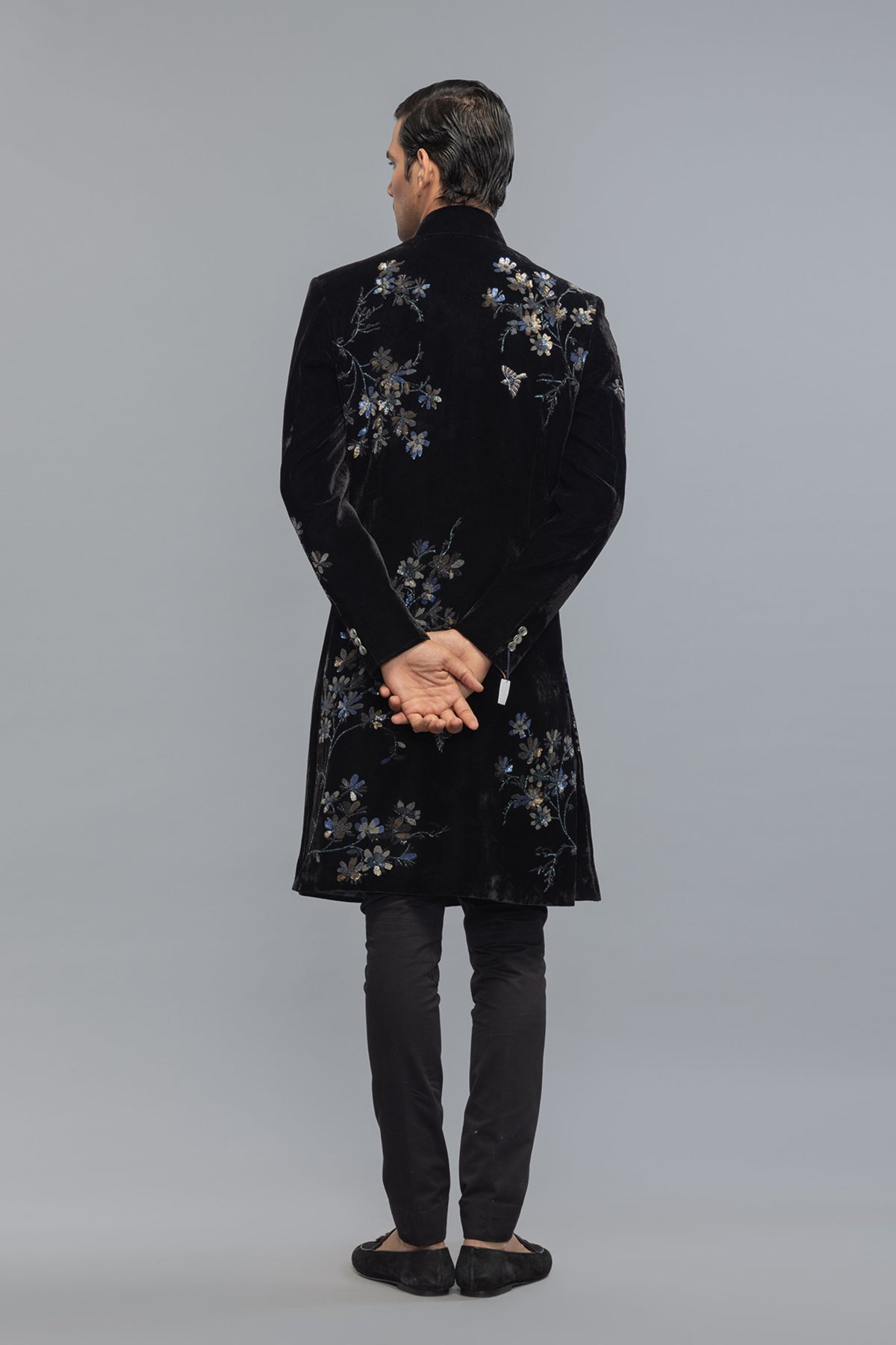 Black Velvet Sherwani