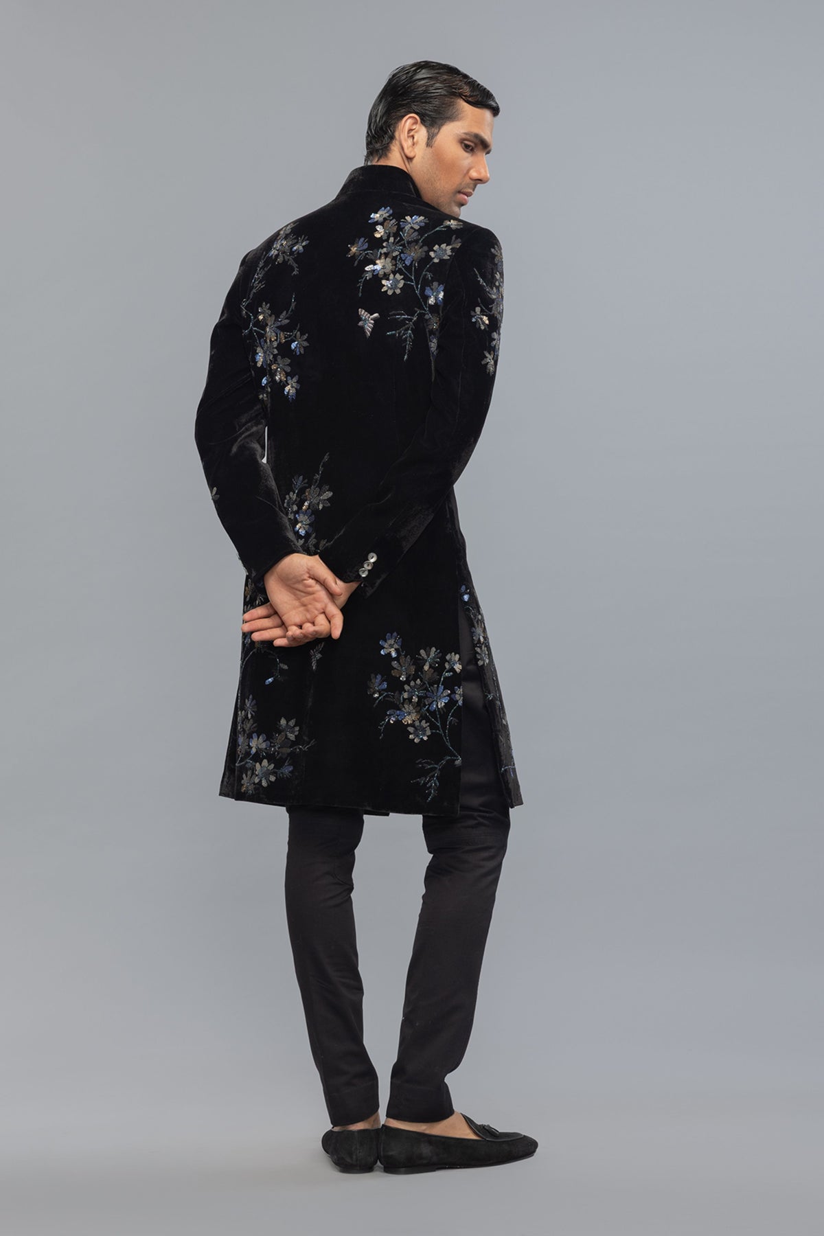 Black Velvet Sherwani