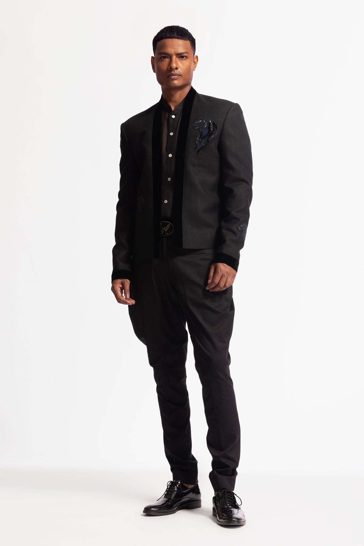 Embroidered Jacket With Horse Motif