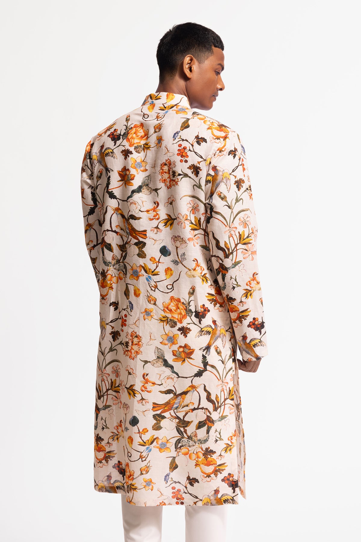 Ivory Printed Short Kurta