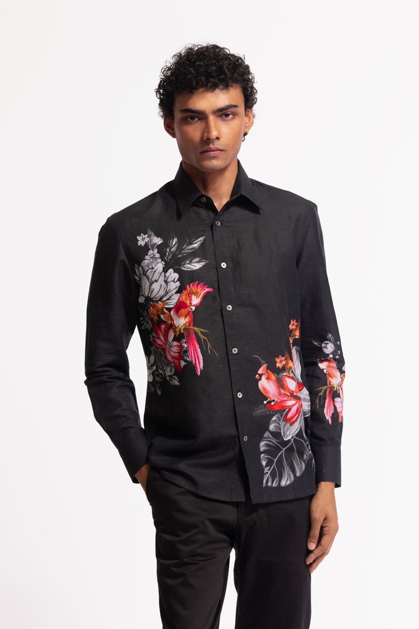 Black Shirt - Rohit Bal Menswear - Elahe