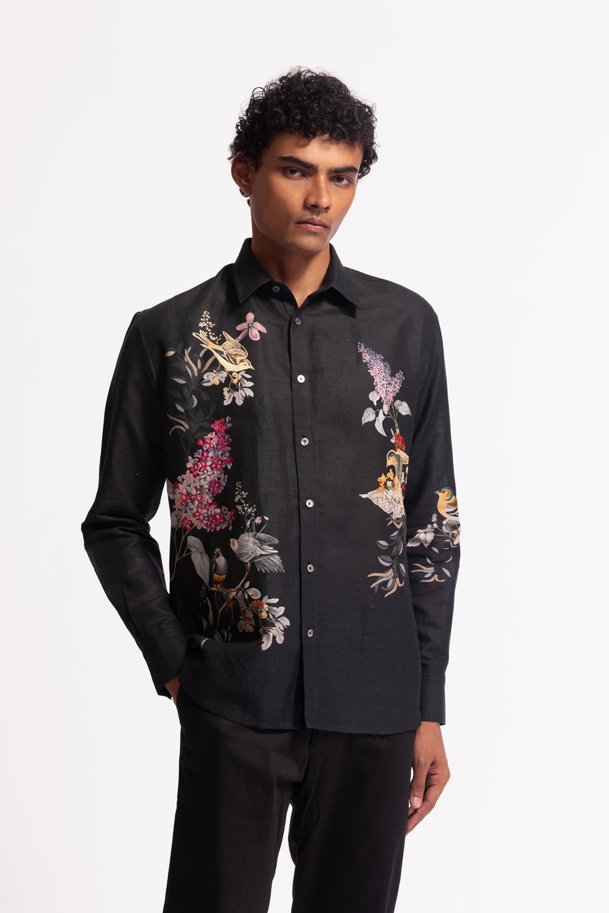 Floral Black Shirt