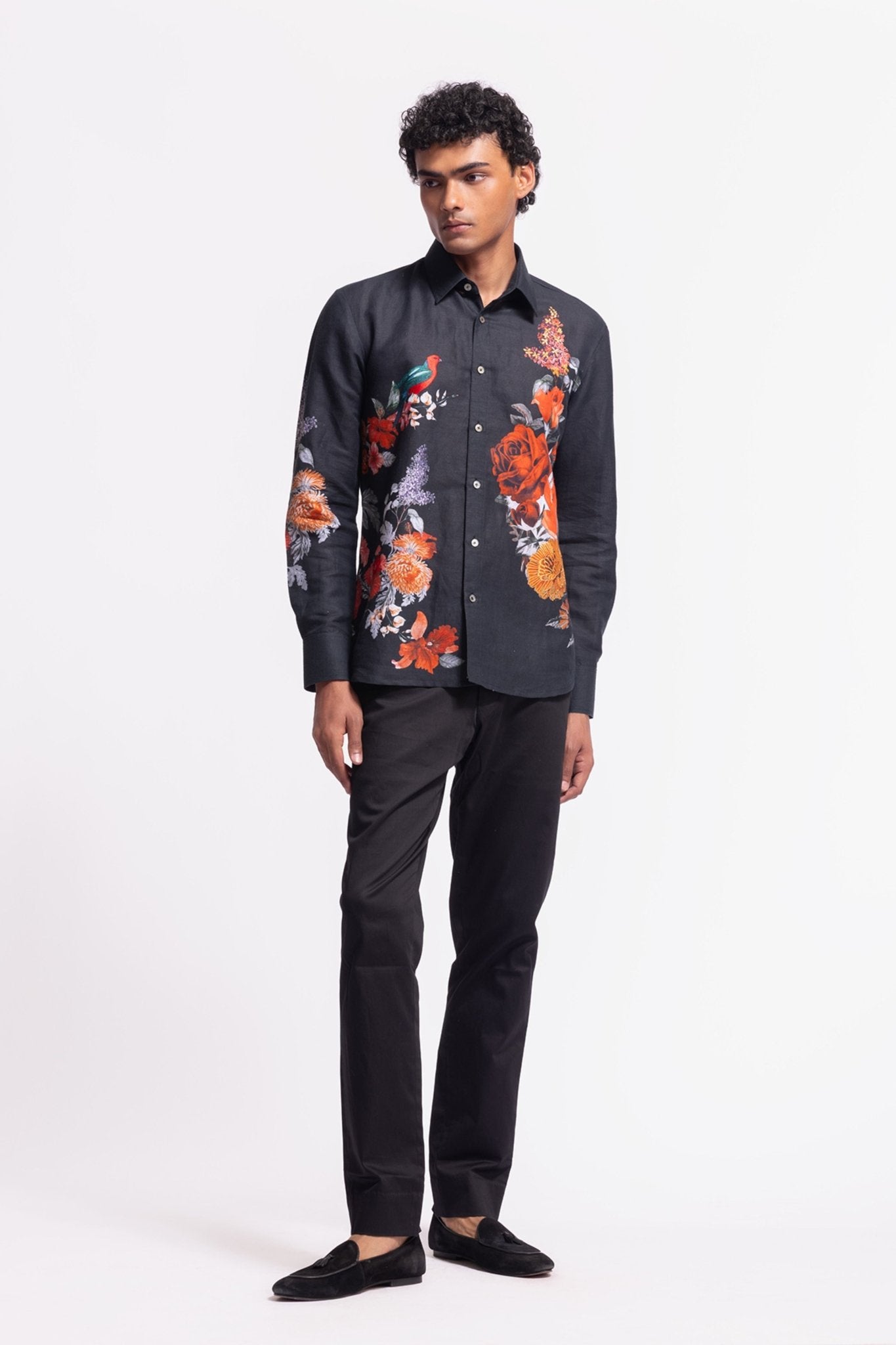 Bird Motif Shirt - Rohit Bal Menswear - Elahe